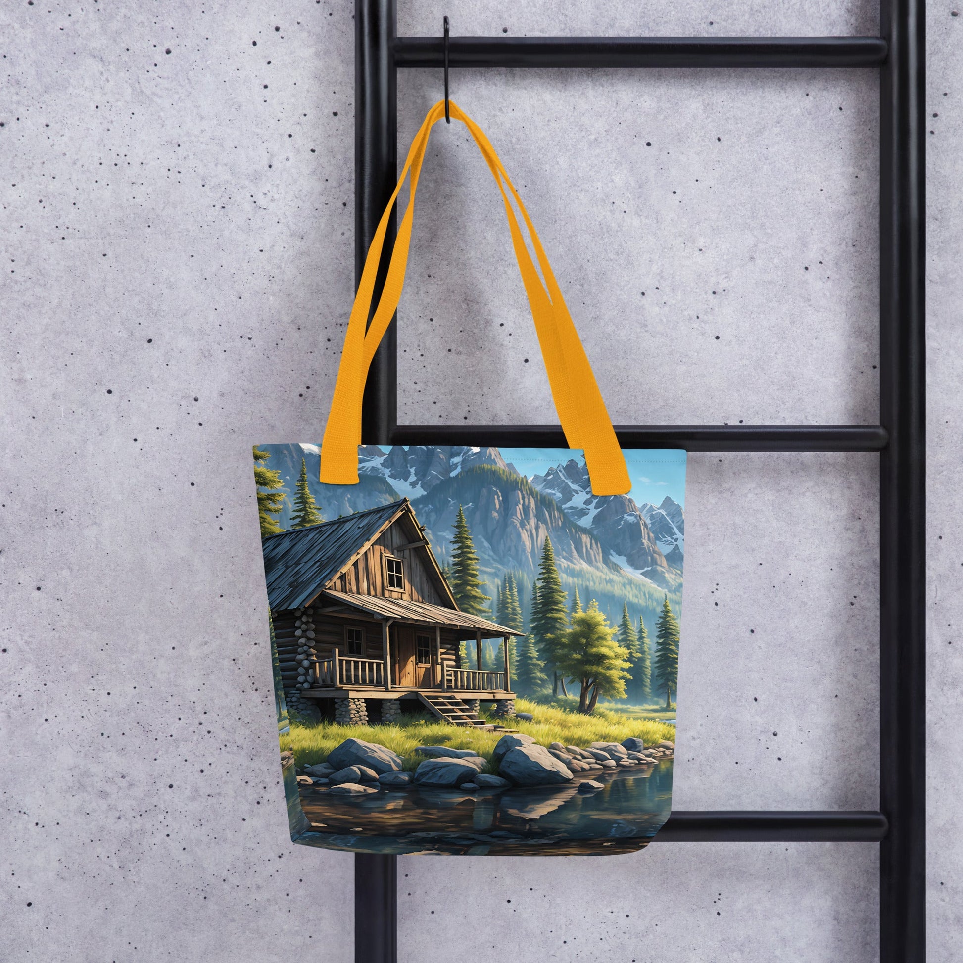 Cabin By The River Tote Bag - Tote Bags - Discovery Co.