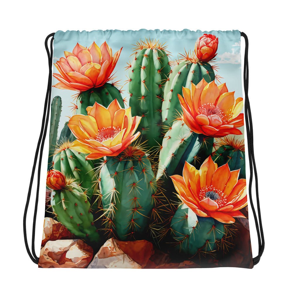 Cactus Bloom Drawstring Bag - Drawstring Bag - Discovery Co.