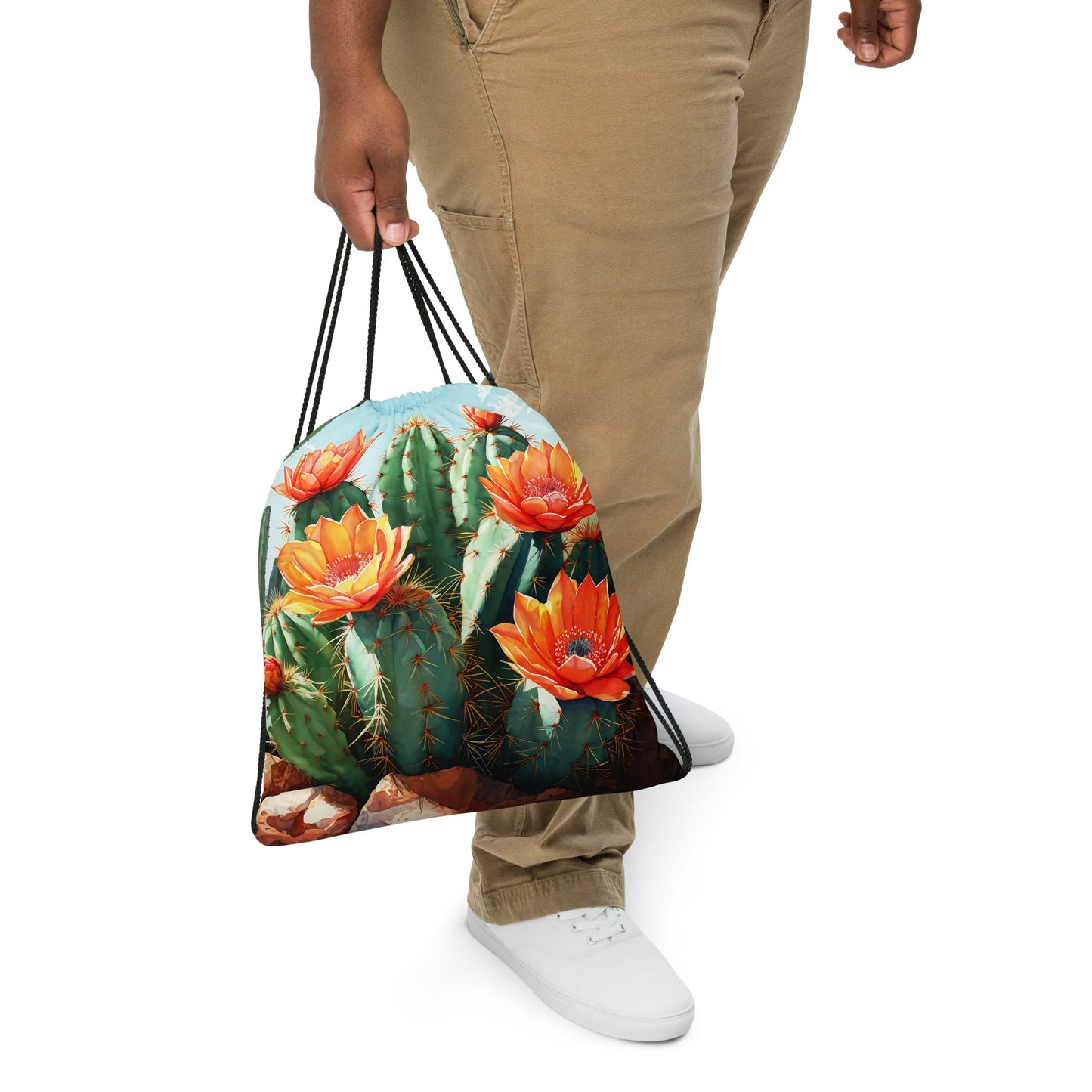 Cactus Bloom Drawstring Bag - Drawstring Bag - Discovery Co.