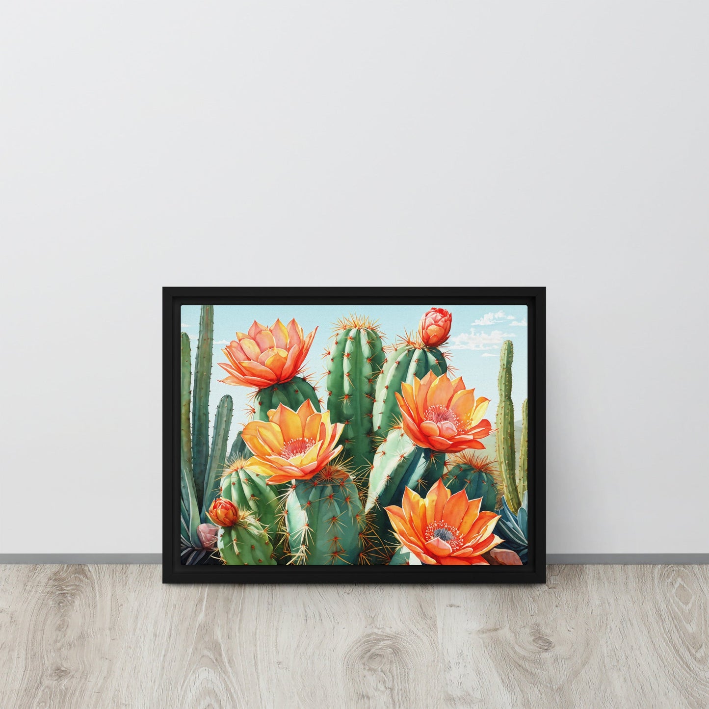 Cactus Bloom Framed Canvas - Canvas Prints - Discovery Co.