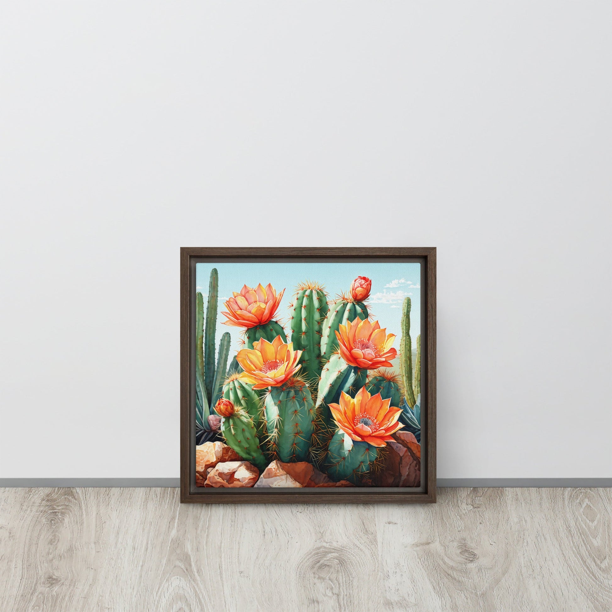 Cactus Bloom Framed Canvas - Canvas Prints - Discovery Co.