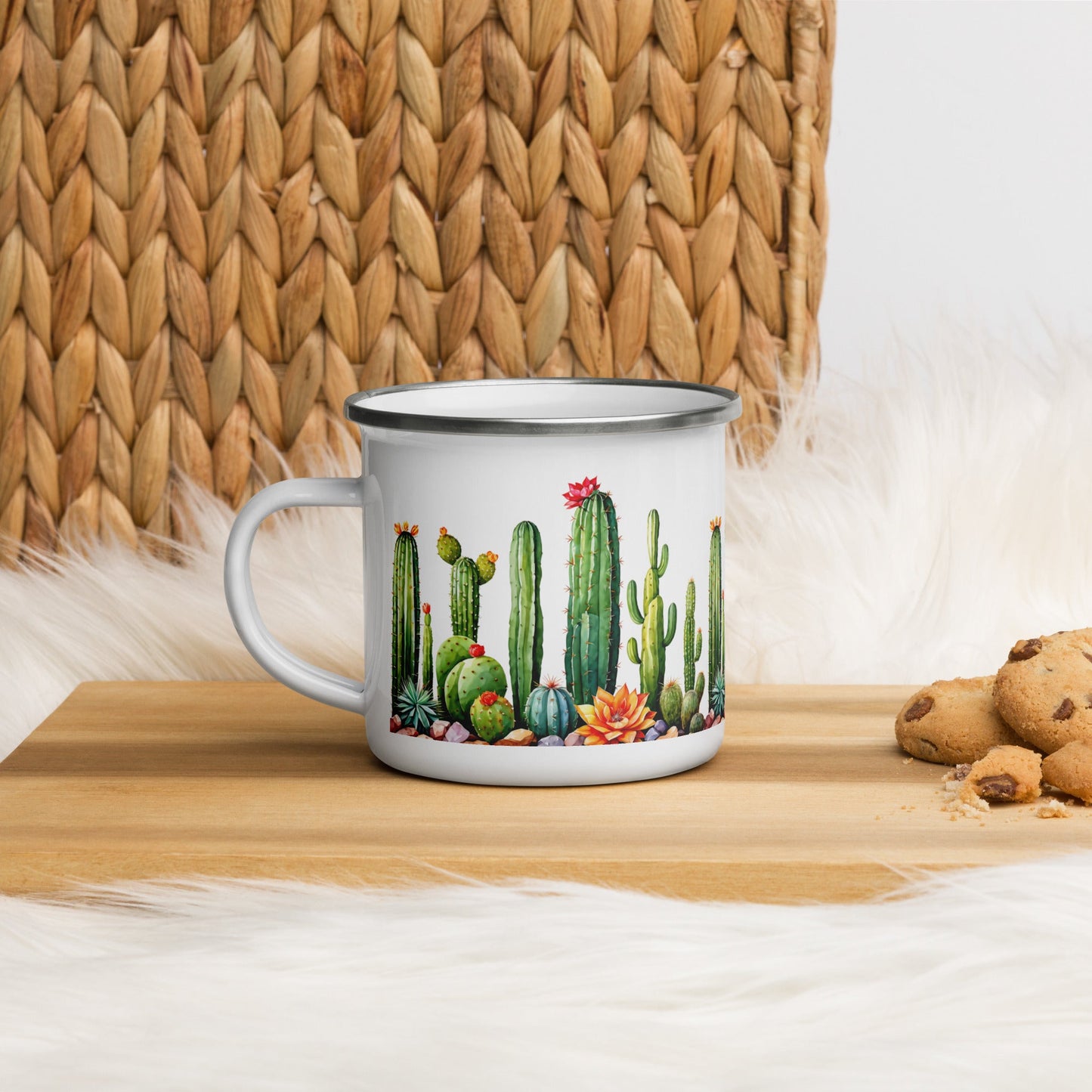 Cactus Garden Enamel Mug (12 oz) - Mugs - Discovery Co.