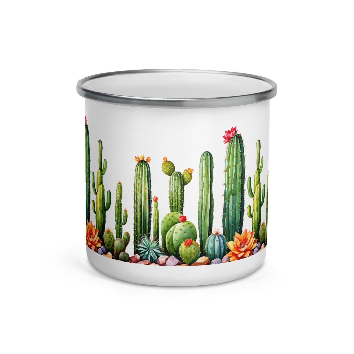 Cactus Garden Enamel Mug (12 oz) - Mugs - Discovery Co.