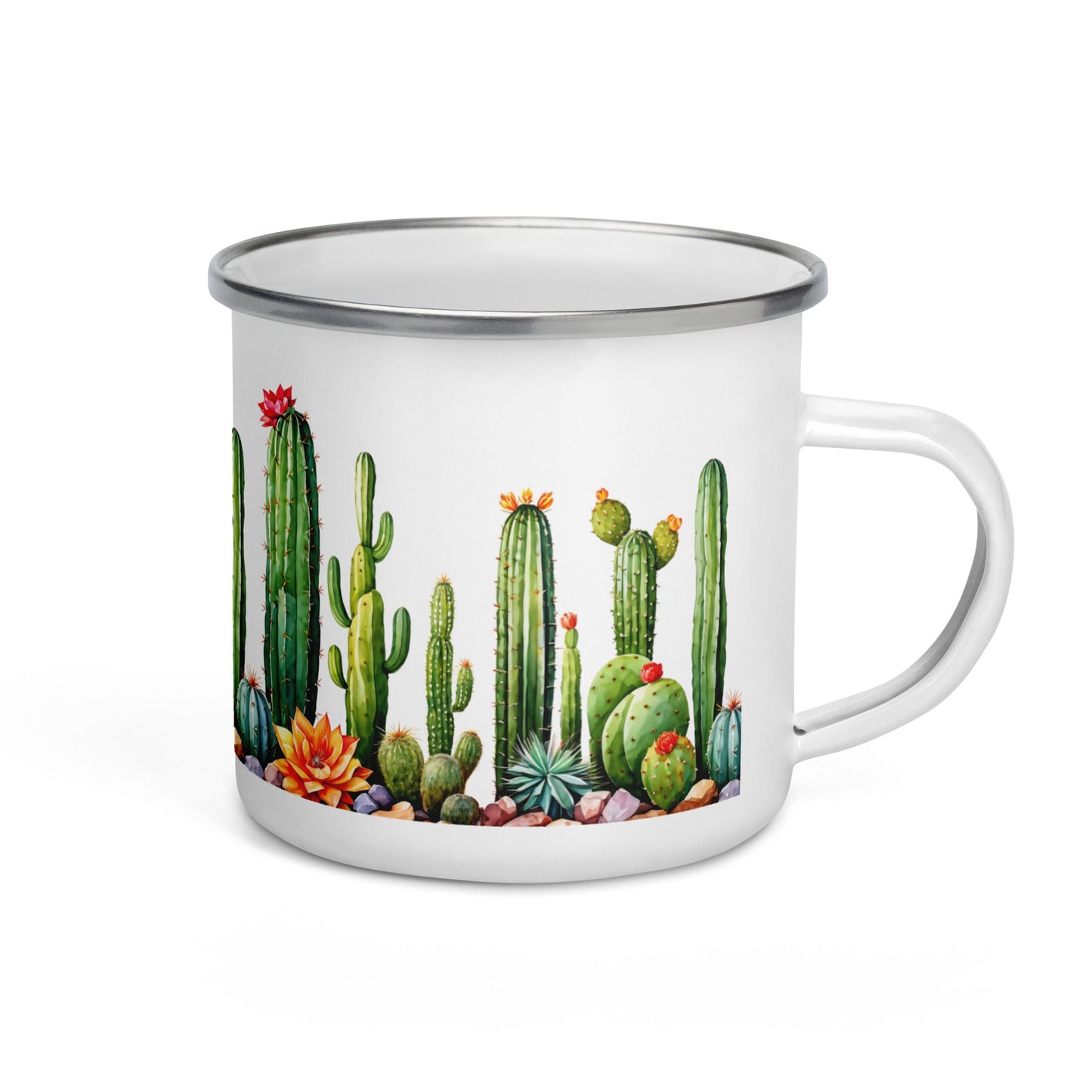 Cactus Garden Enamel Mug (12 oz) - Mugs - Discovery Co.