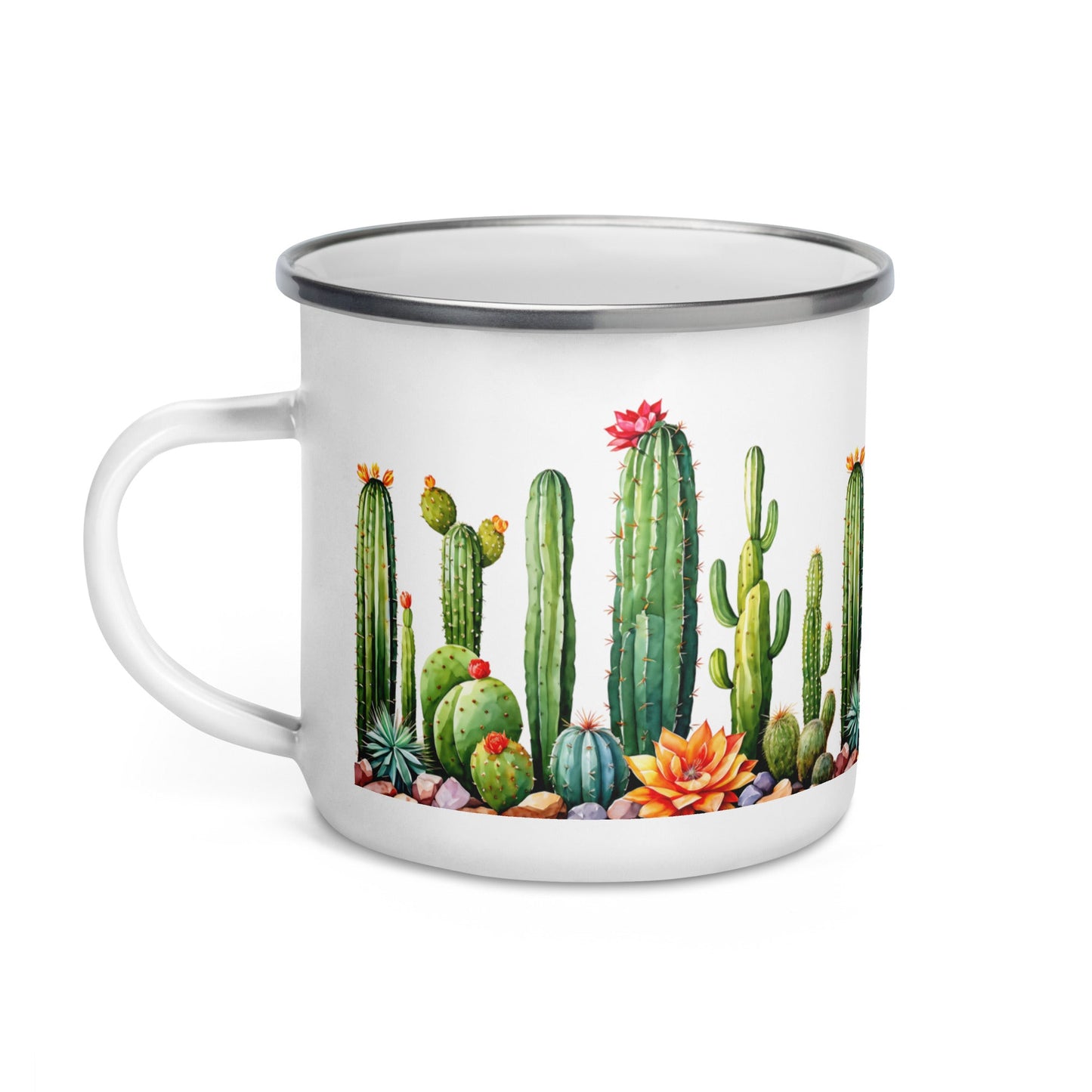 Cactus Garden Enamel Mug (12 oz) - Mugs - Discovery Co.