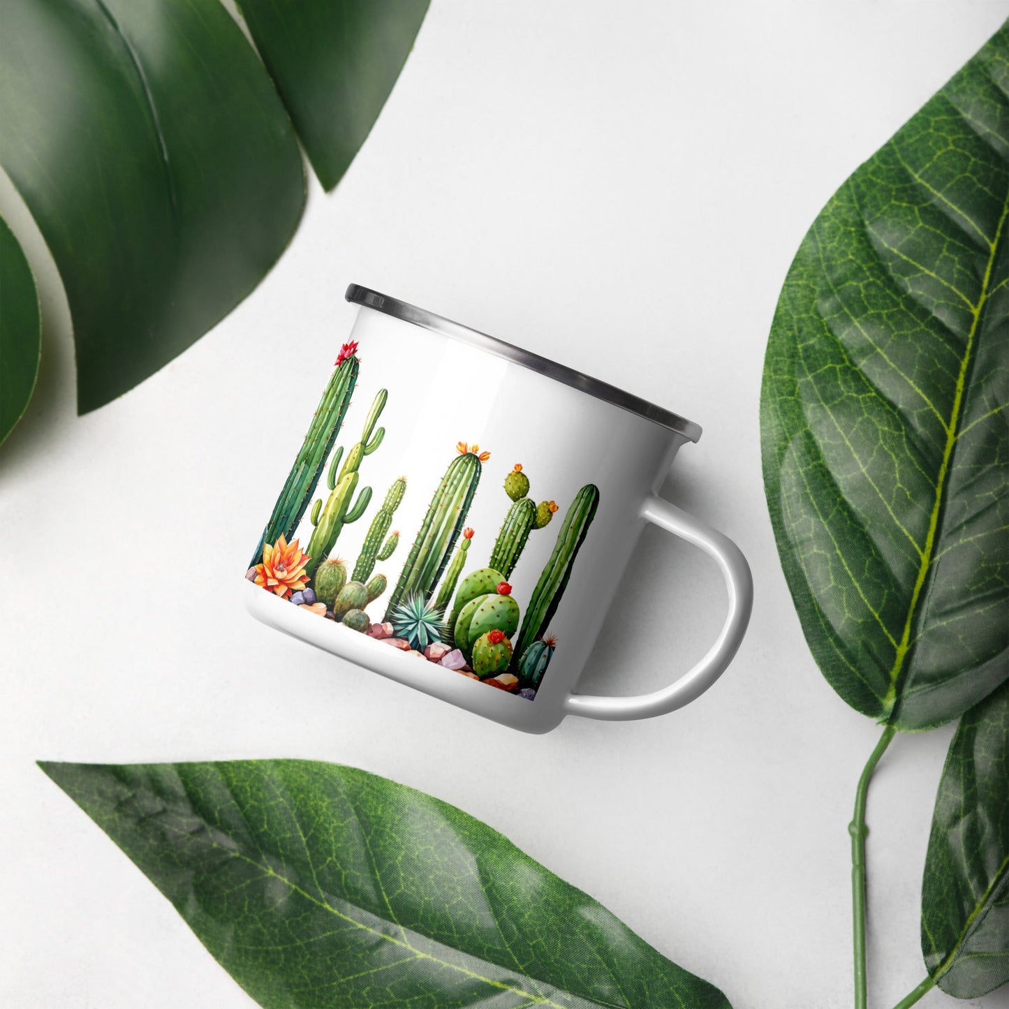 Cactus Garden Enamel Mug (12 oz) - Mugs - Discovery Co.