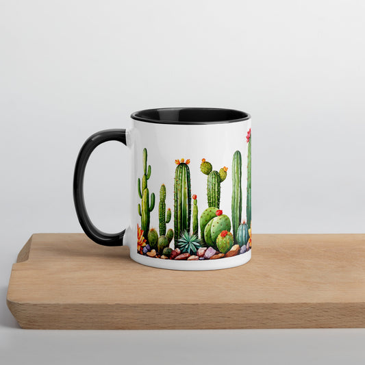Cactus Garden Mug With Color Inside (11 oz and 15 oz) - Mugs - Discovery Co.