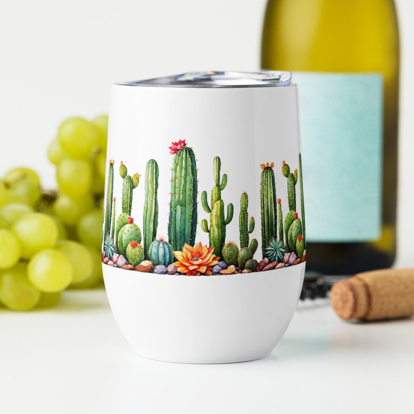 Cactus Garden Stainless Steel Wine Tumbler - Tumblers - Discovery Co.