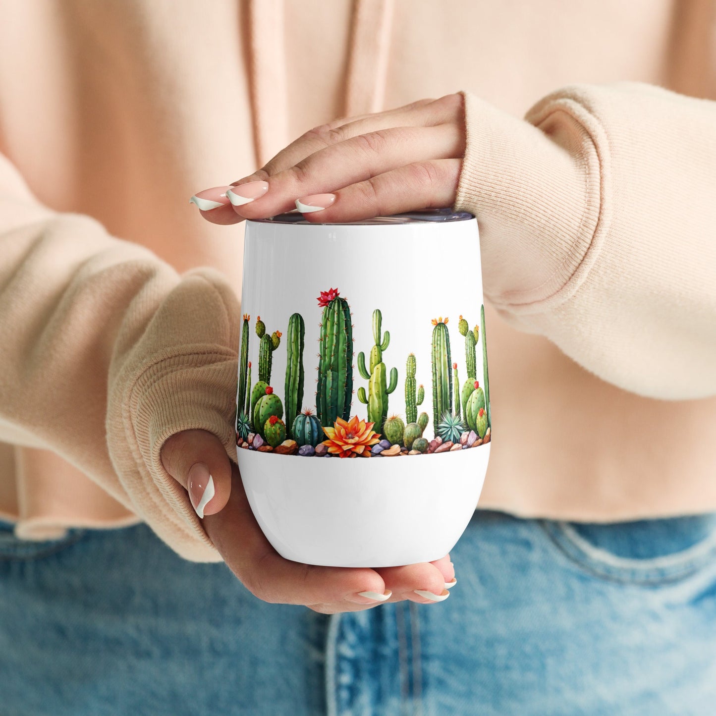 Cactus Garden Wine Tumbler - Tumblers - Discovery Co.