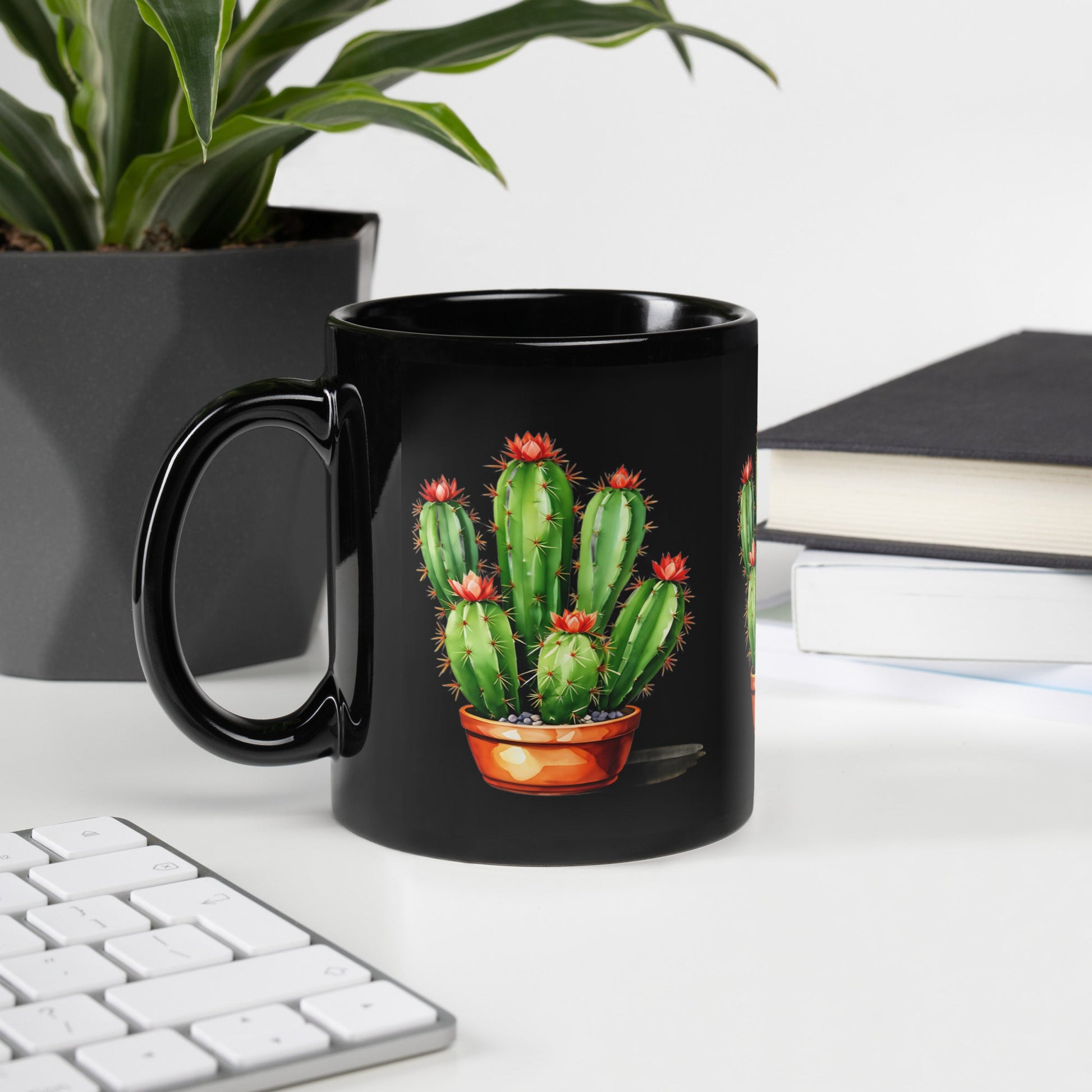 Cactus Plant Black Glossy Mug (11 oz) - Mugs - Discovery Co.