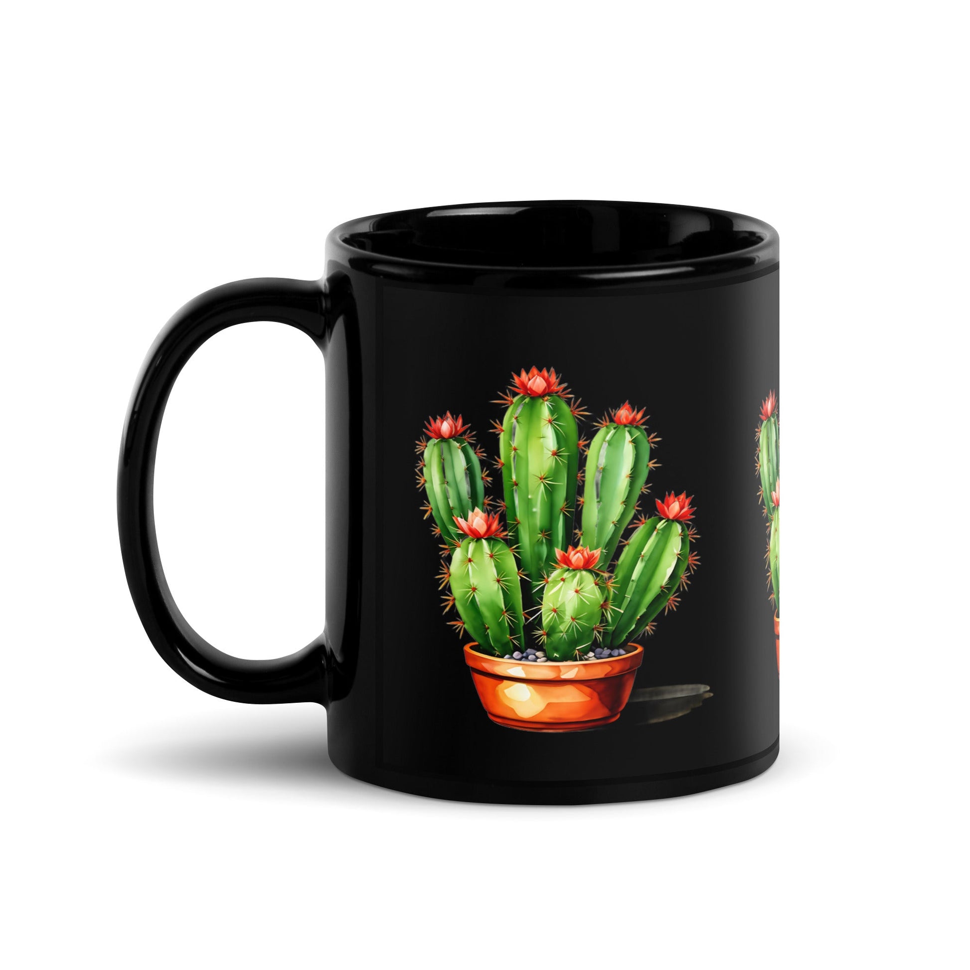 Cactus Plant Black Glossy Mug (11 oz) - Mugs - Discovery Co.