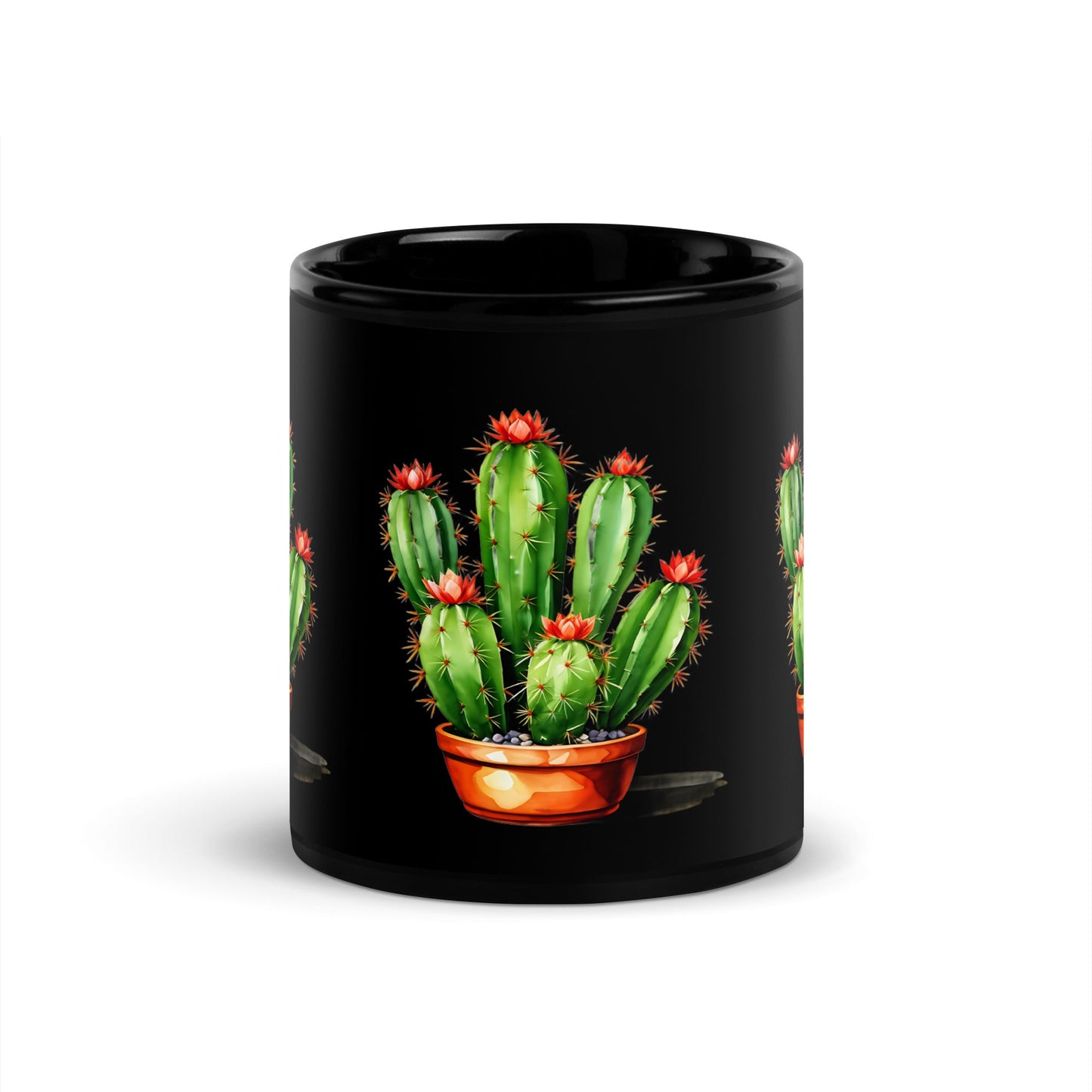 Cactus Plant Black Glossy Mug (11 oz) - Mugs - Discovery Co.