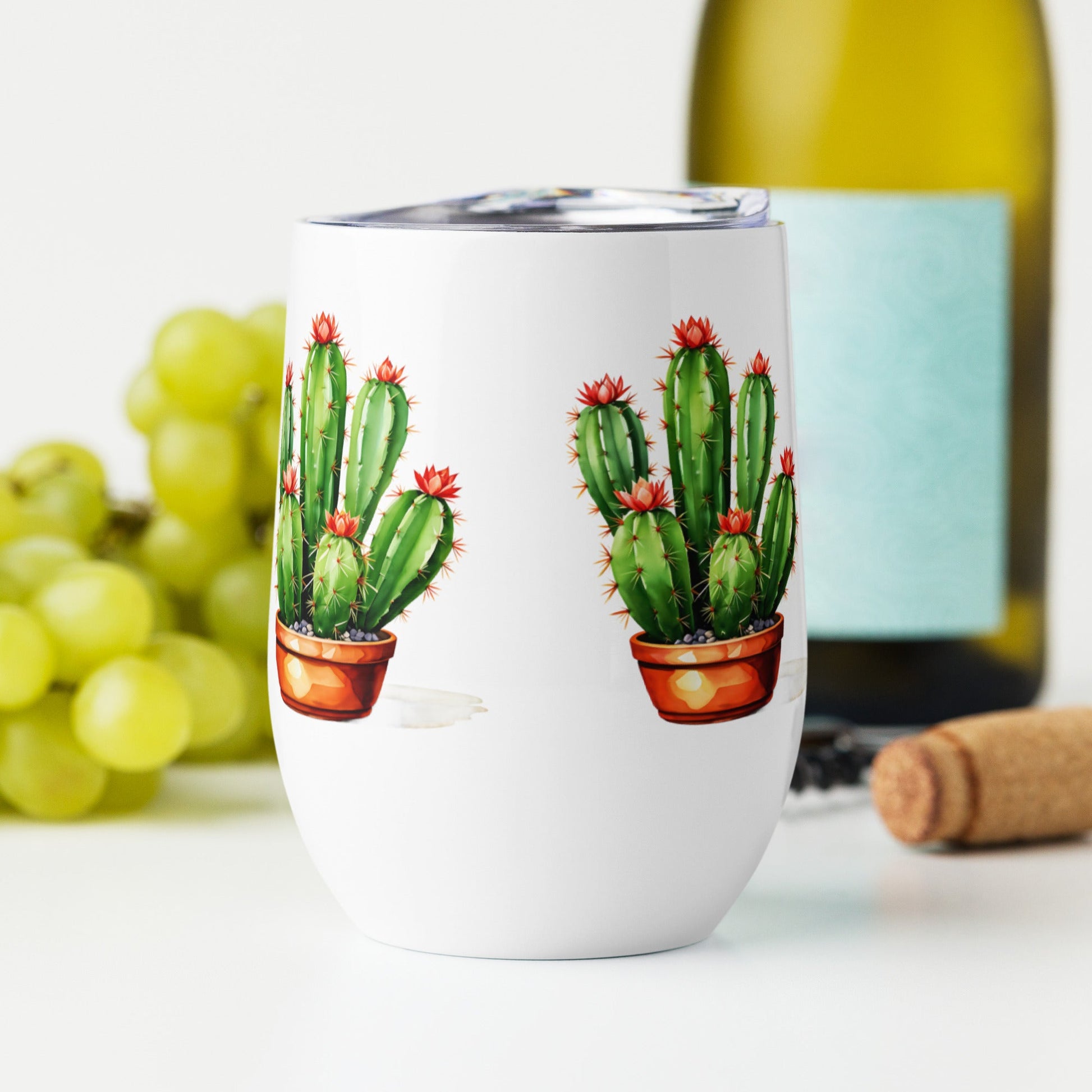 Cactus Plant Wine Tumbler - Tumblers - Discovery Co.