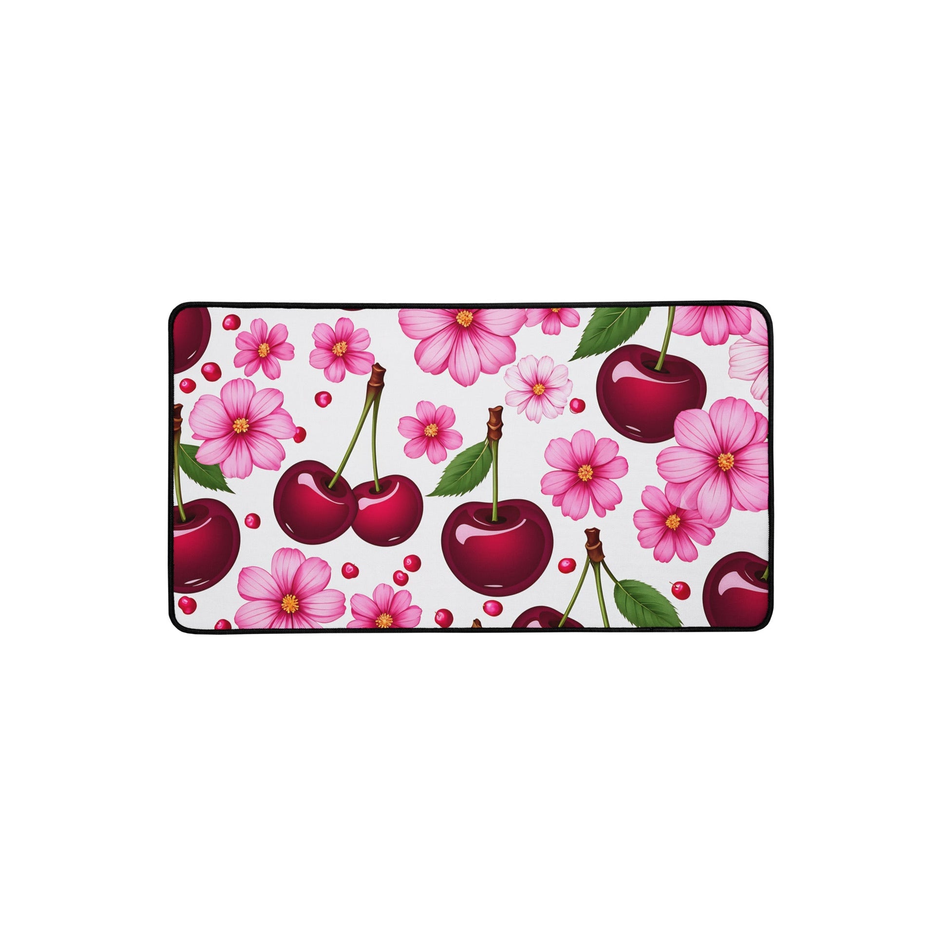 Cherries And Flowers Desk Mat - Mouse Pads - Discovery Co.