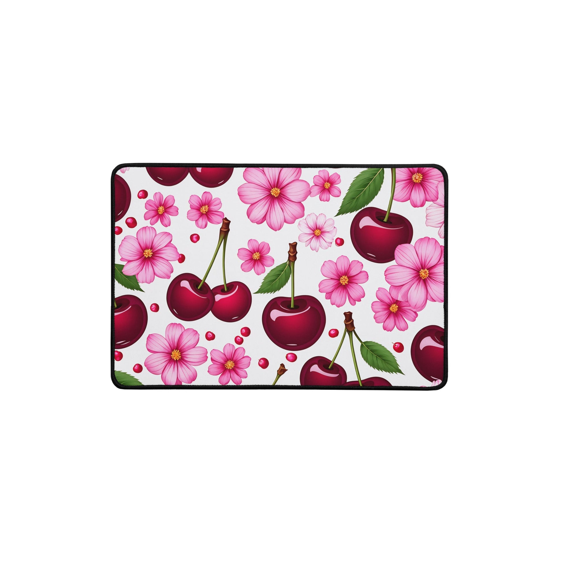 Cherries And Flowers Desk Mat - Mouse Pads - Discovery Co.