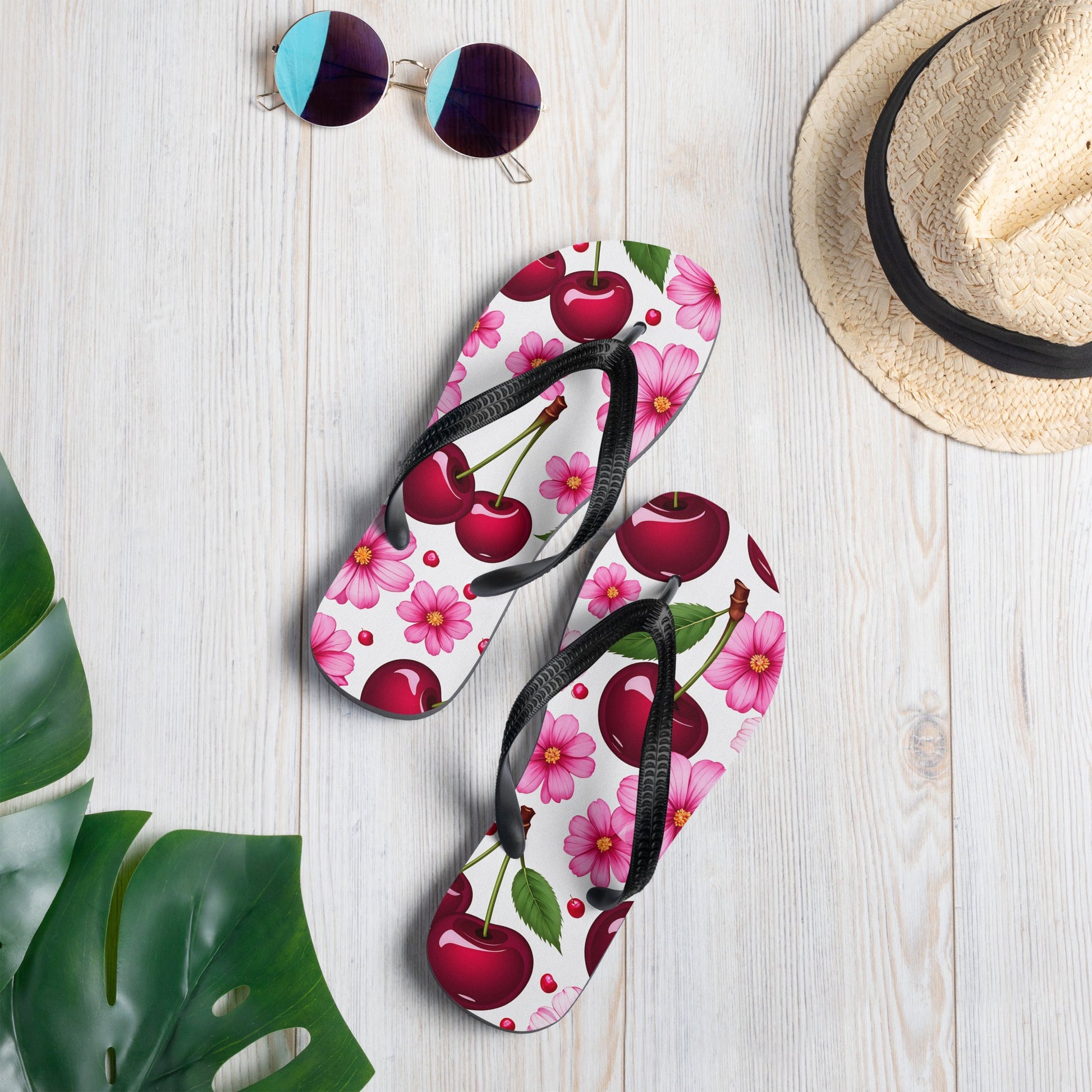 Cherries And Flowers Flip - Flops - Footwear - Discovery Co.