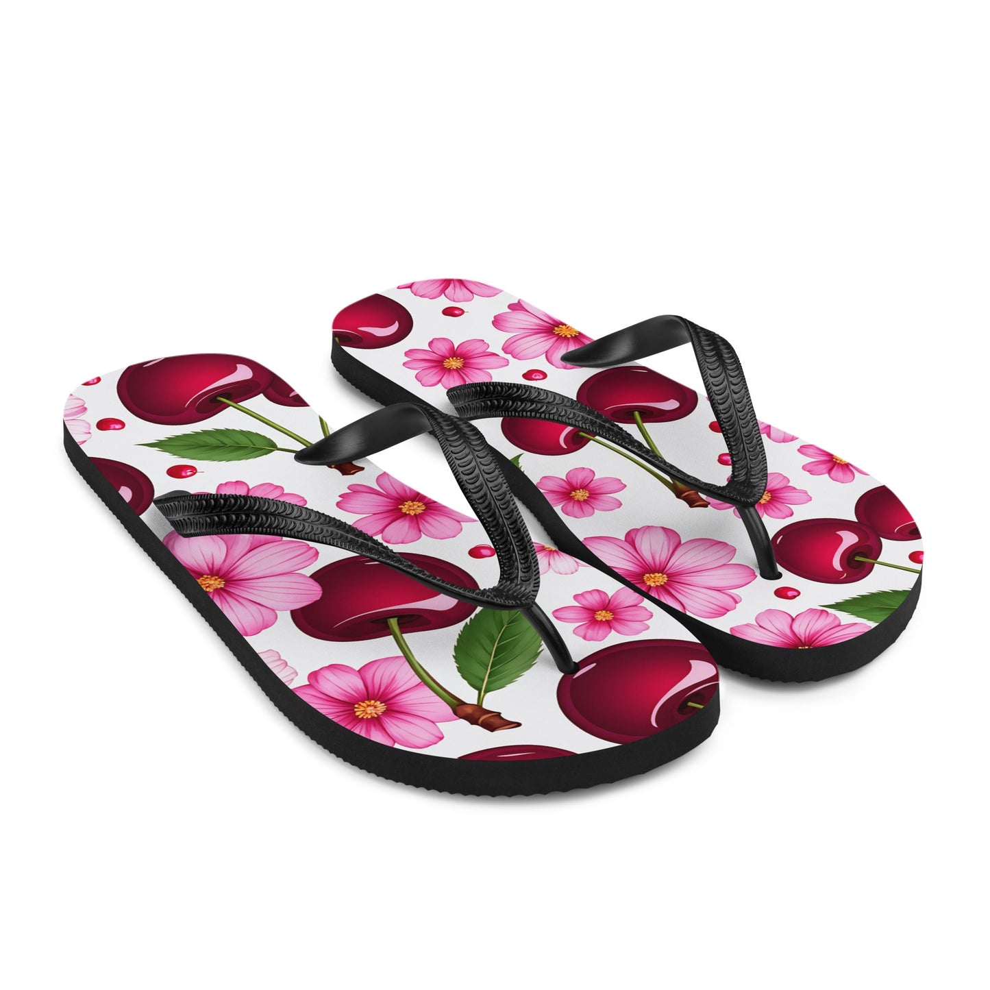 Cherries And Flowers Flip - Flops - Footwear - Discovery Co.