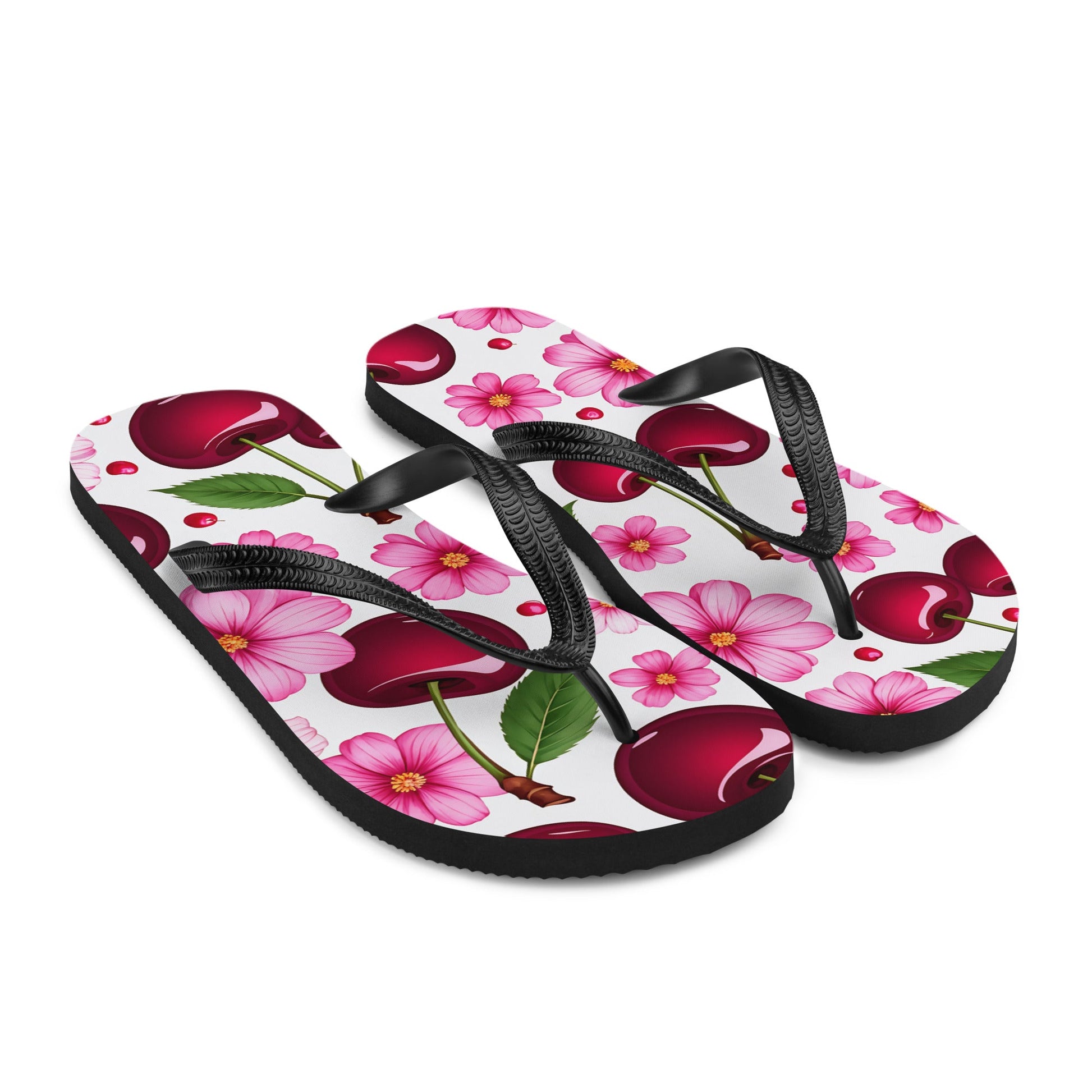 Cherries And Flowers Flip - Flops - Footwear - Discovery Co.
