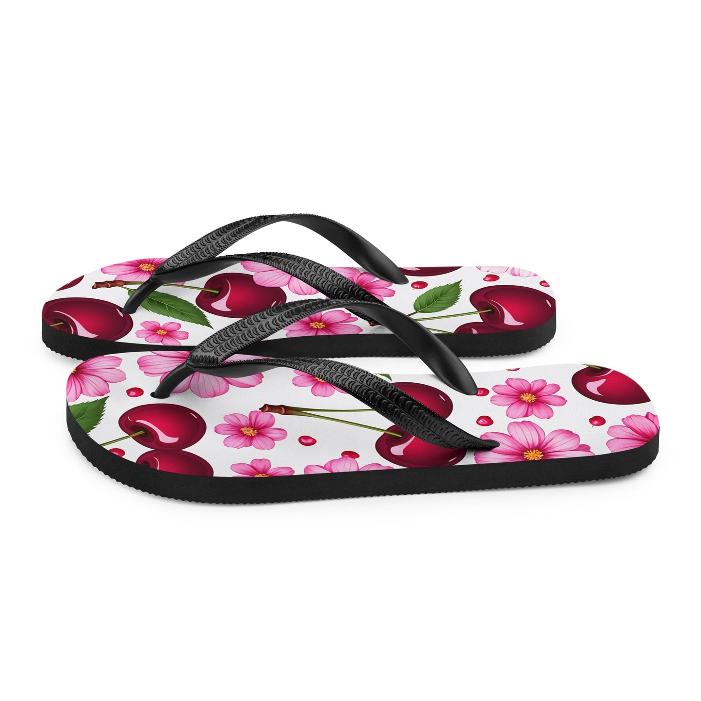 Cherries And Flowers Flip - Flops - Footwear - Discovery Co.