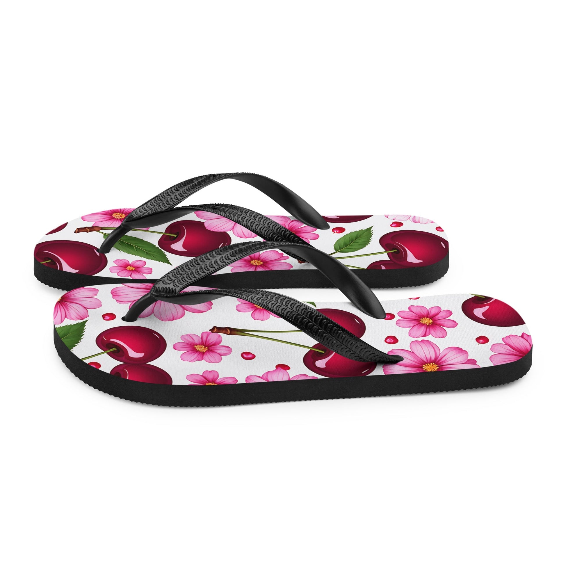 Cherries And Flowers Flip - Flops - Footwear - Discovery Co.