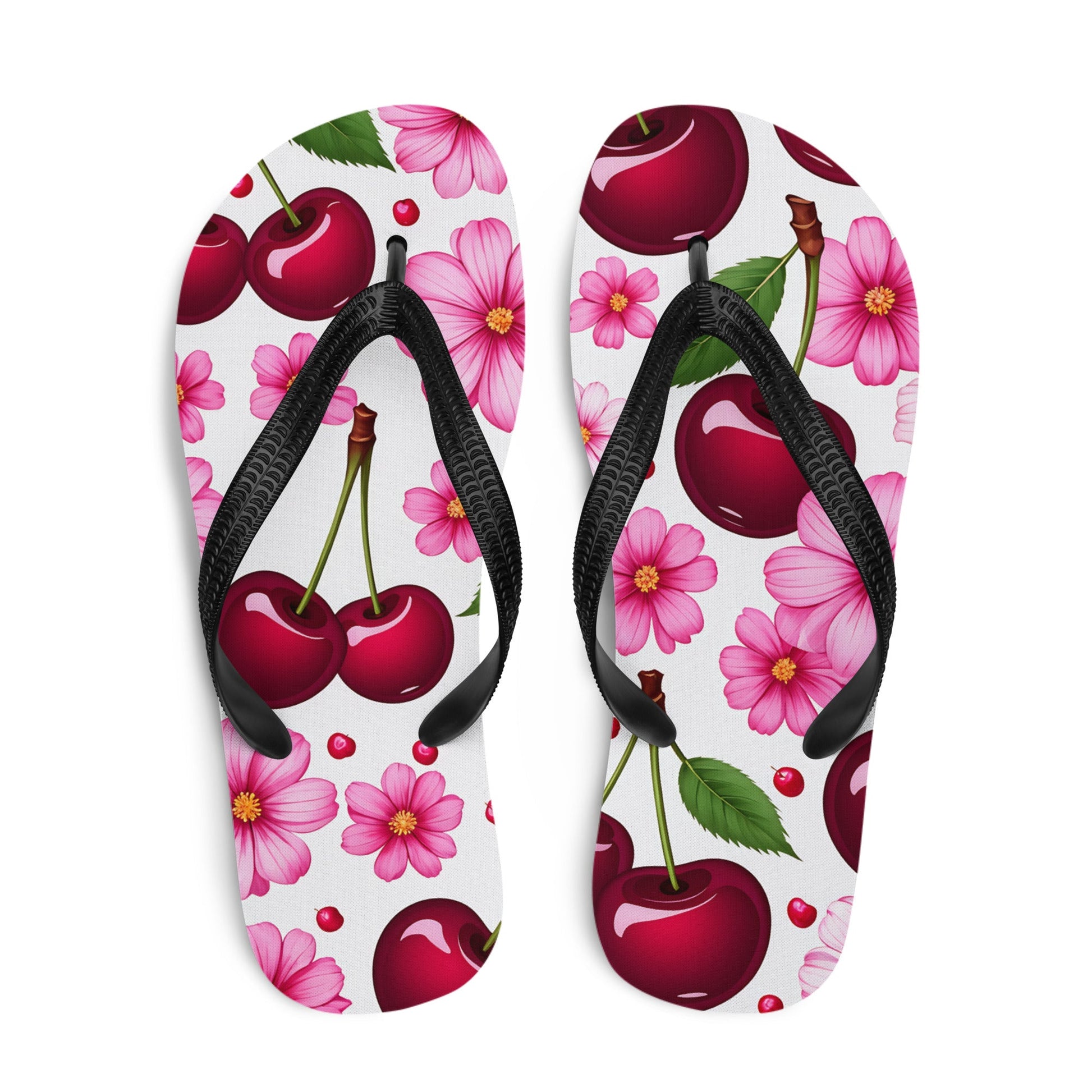 Cherries And Flowers Flip - Flops - Footwear - Discovery Co.