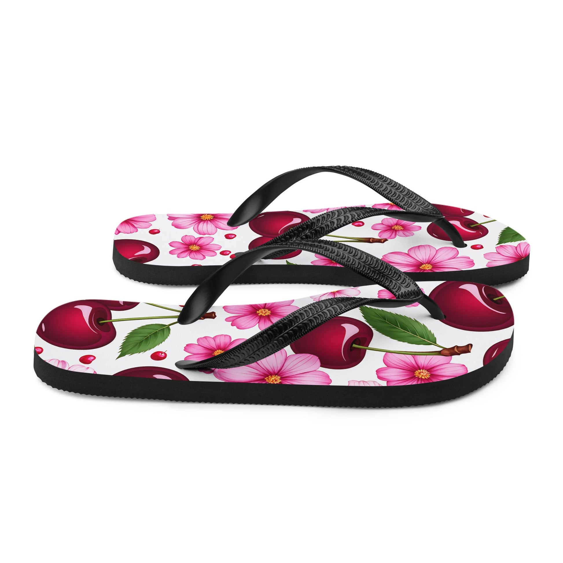 Cherries And Flowers Flip - Flops - Footwear - Discovery Co.