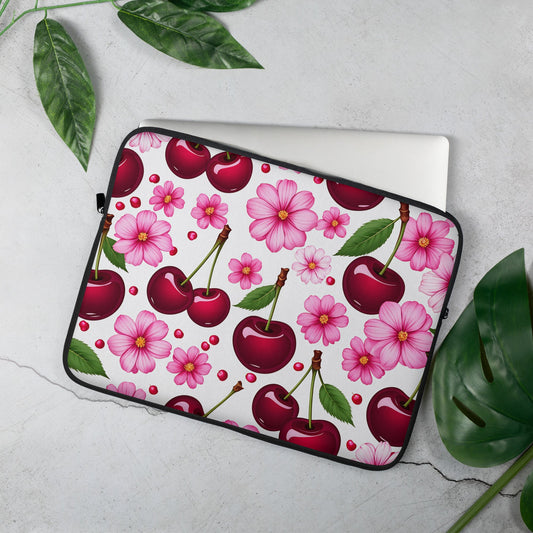Cherries and Flowers Laptop Sleeve - Laptop Cases - Discovery Co.