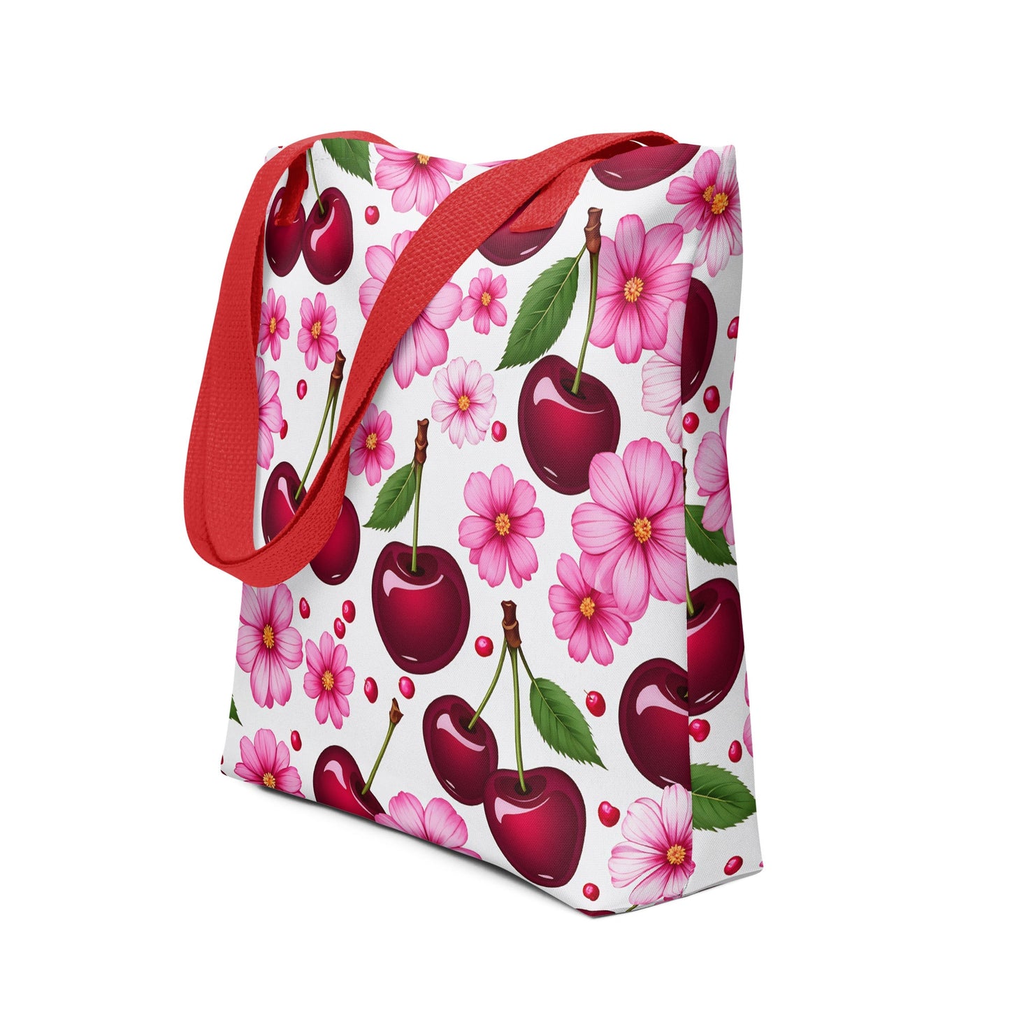 Cherries and Flowers Tote Bag - Tote Bags - Discovery Co.