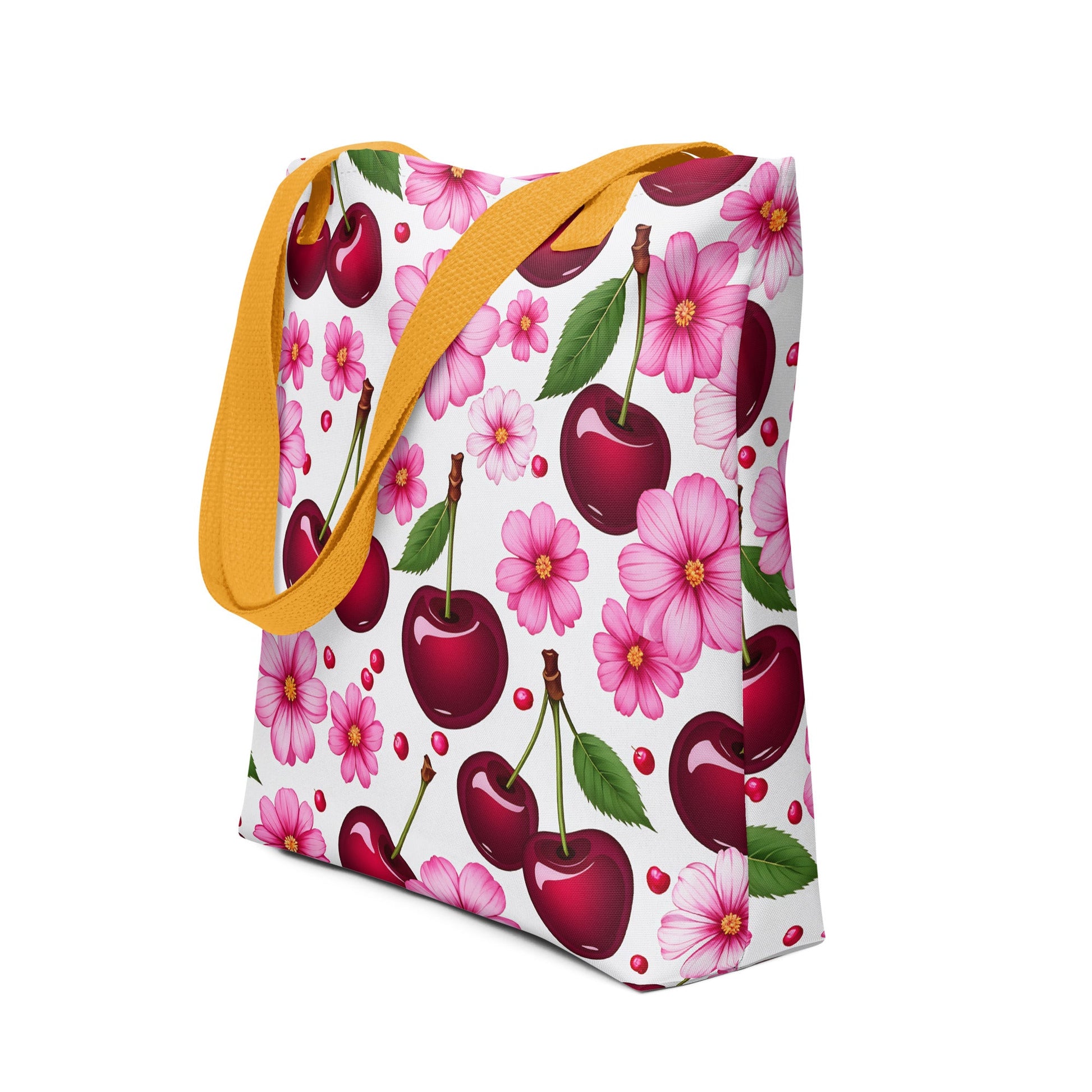 Cherries and Flowers Tote Bag - Tote Bags - Discovery Co.