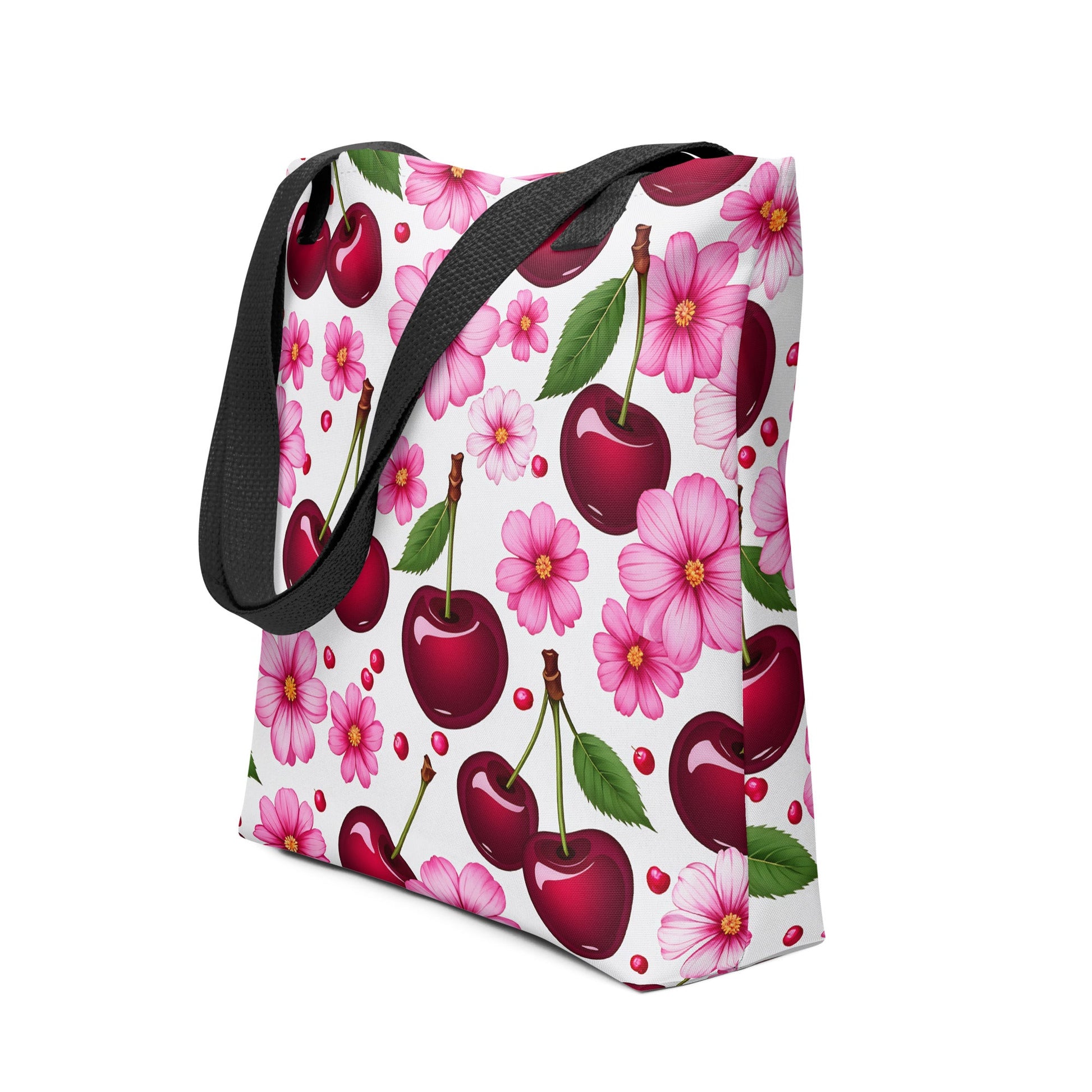 Cherries and Flowers Tote Bag - Tote Bags - Discovery Co.