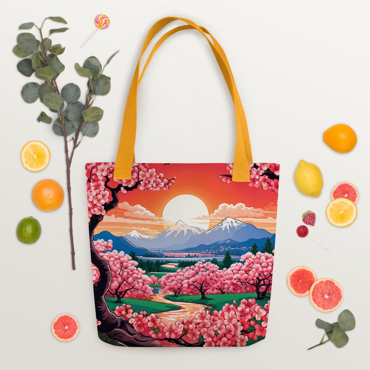 Cherry Bloom Sun Rise Tote Bag - Tote Bags - Discovery Co.