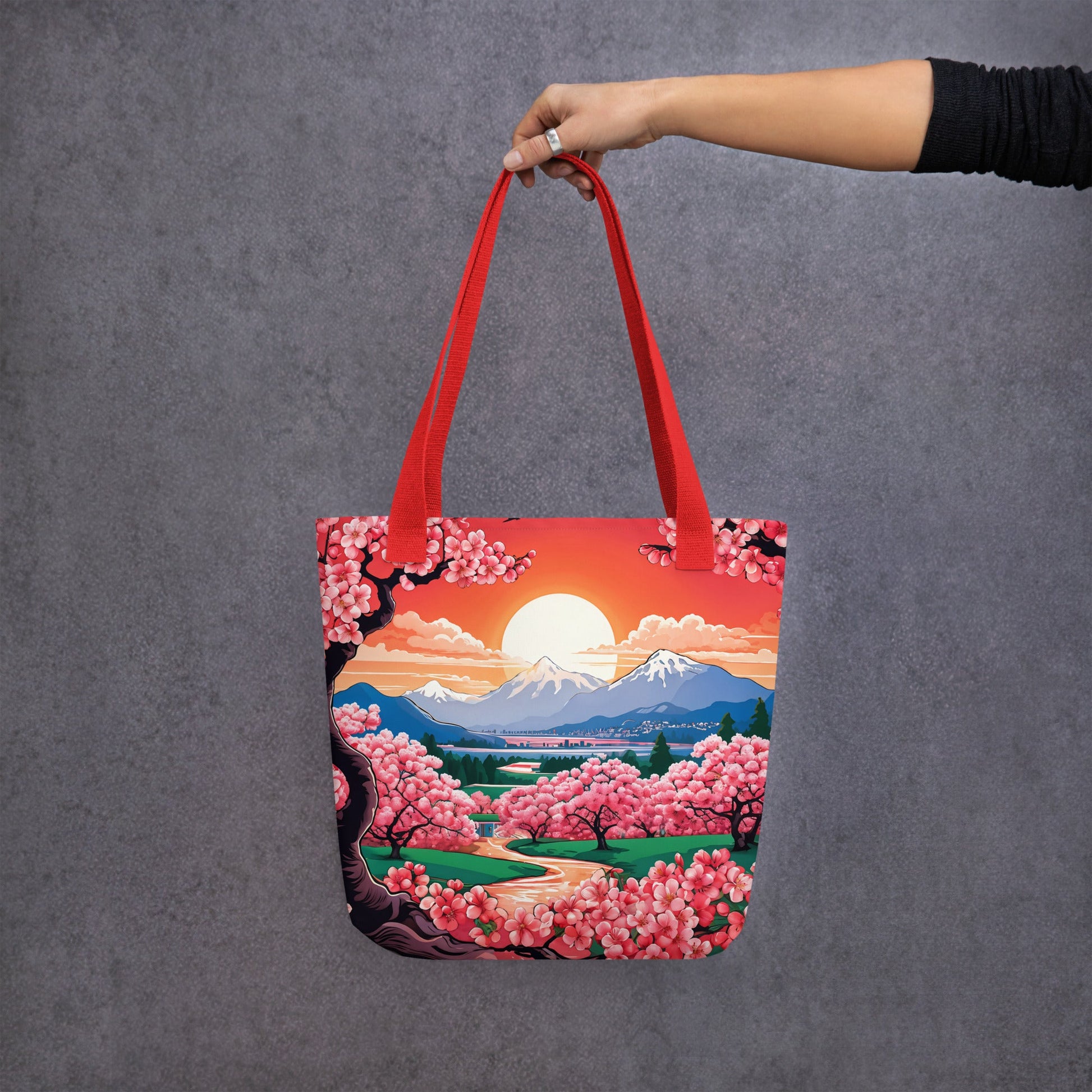 Cherry Bloom Sun Rise Tote Bag - Tote Bags - Discovery Co.