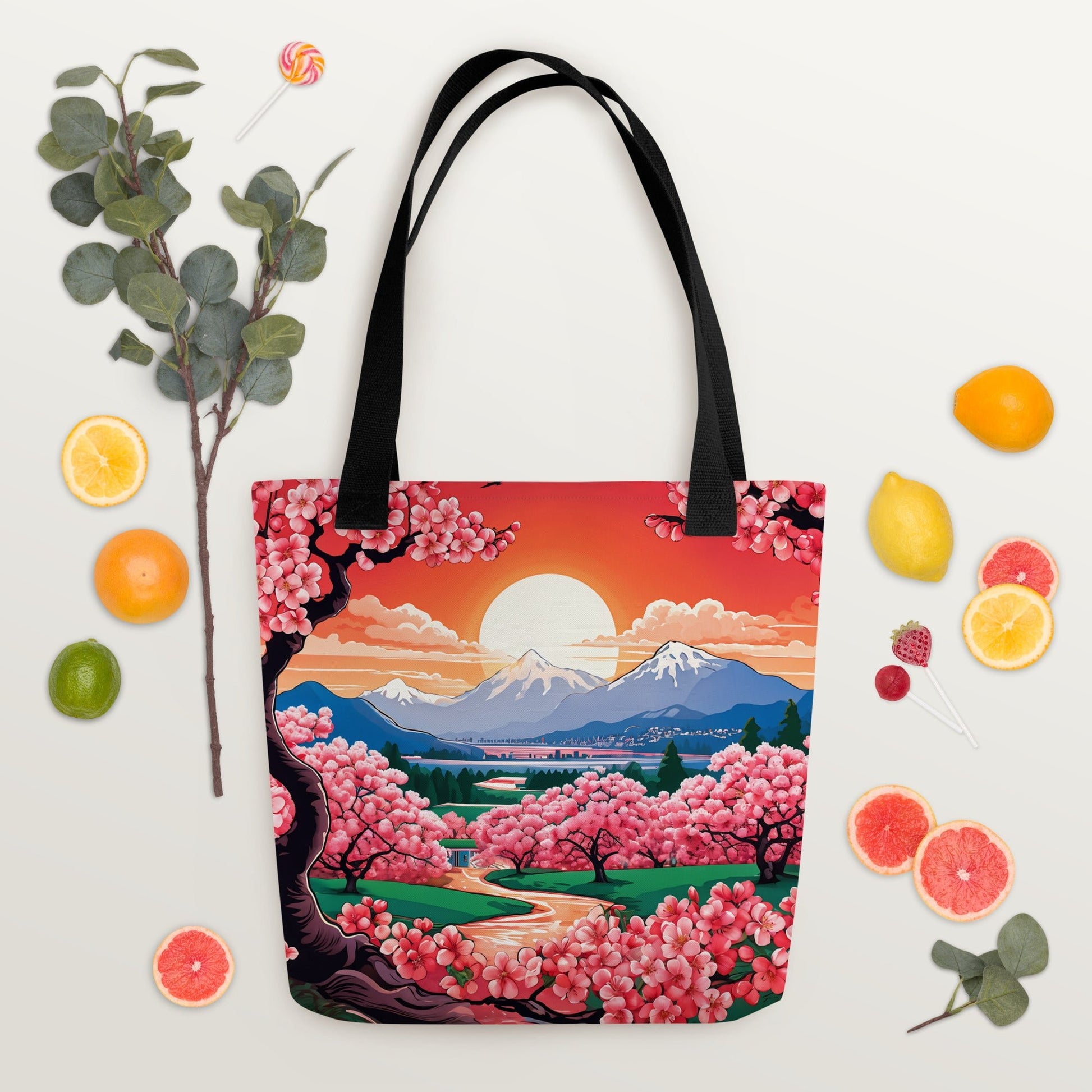 Cherry Bloom Sun Rise Tote Bag - Tote Bags - Discovery Co.