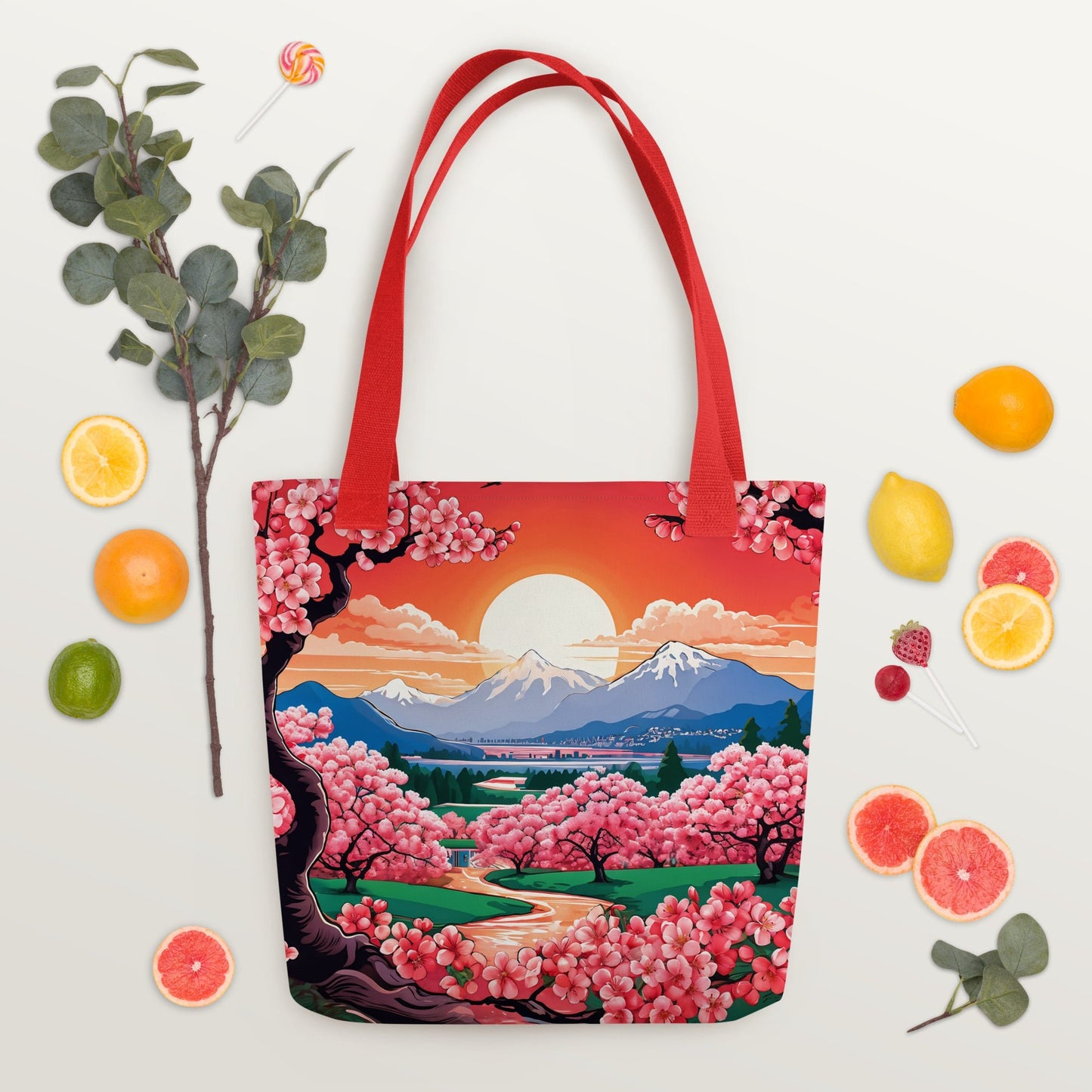 Cherry Bloom Sun Rise Tote Bag - Tote Bags - Discovery Co.