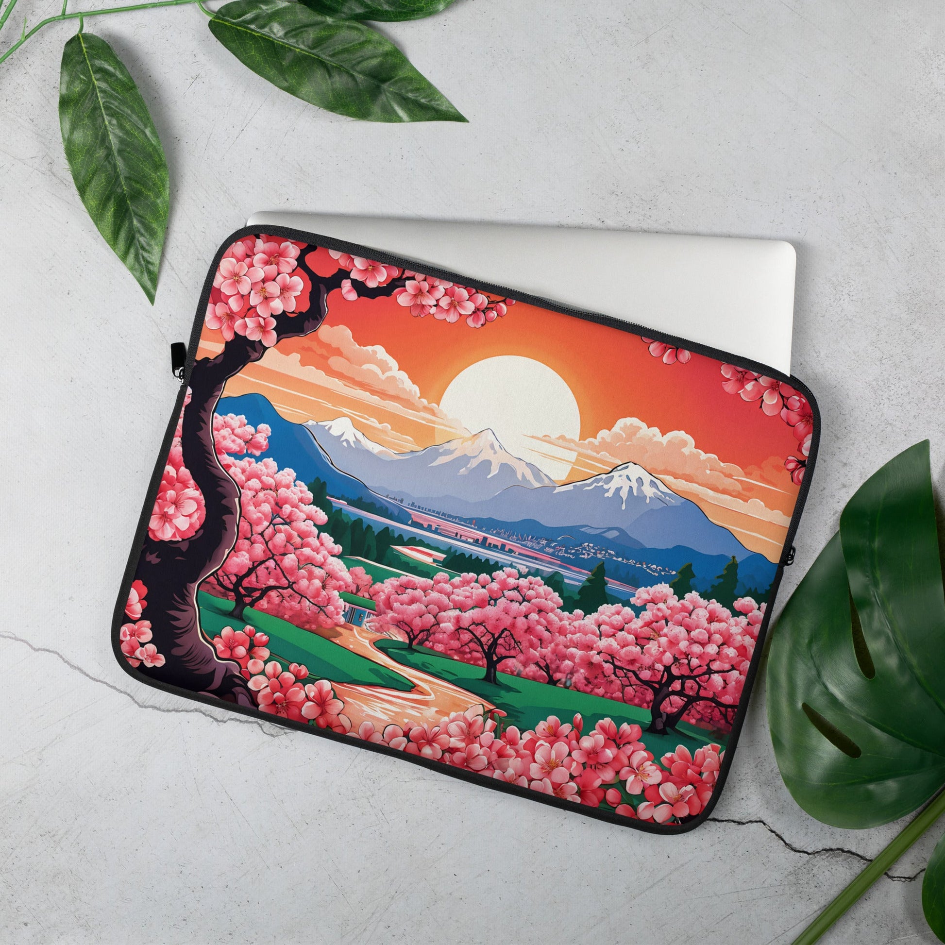 Cherry Bloom Sunrise Laptop Sleeve - Laptop Cases - Discovery Co.