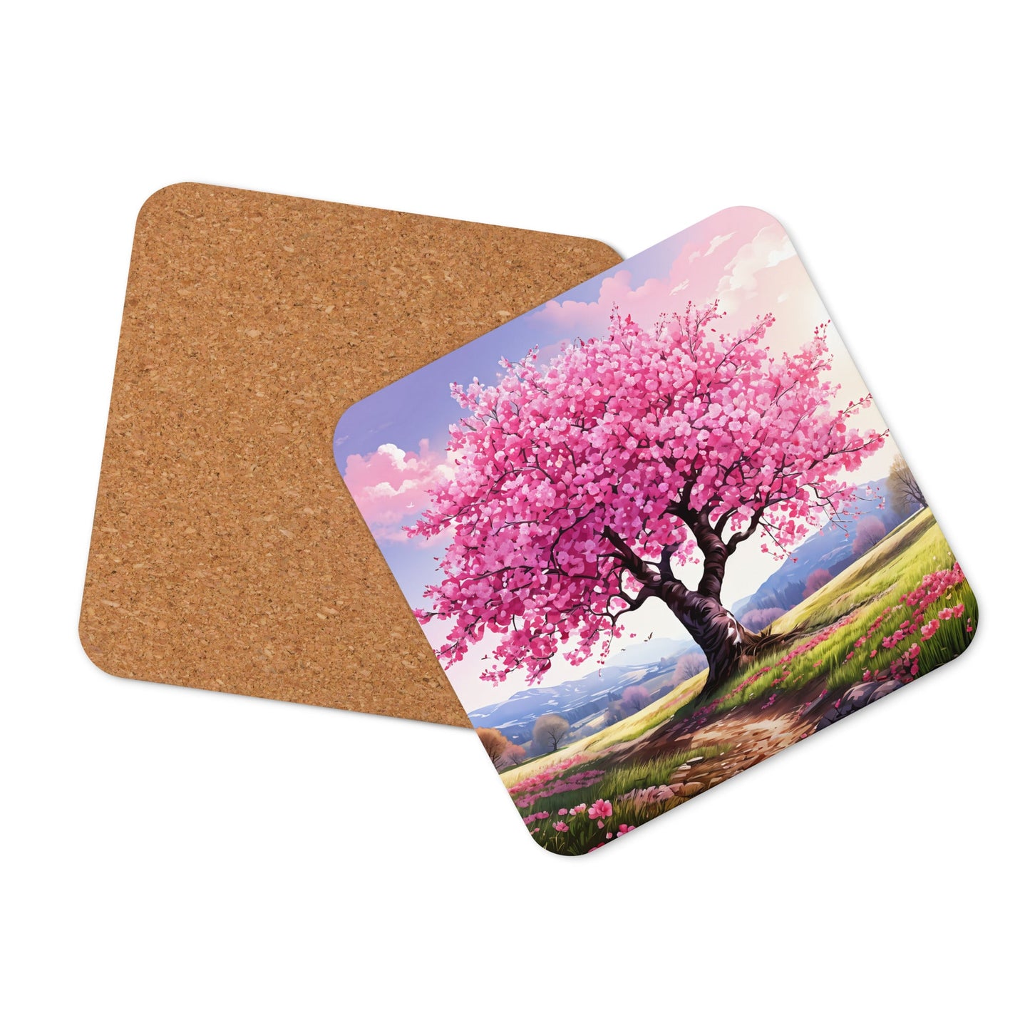 Cherry Blossom Cork-back Coaster - Coasters - Discovery Co.