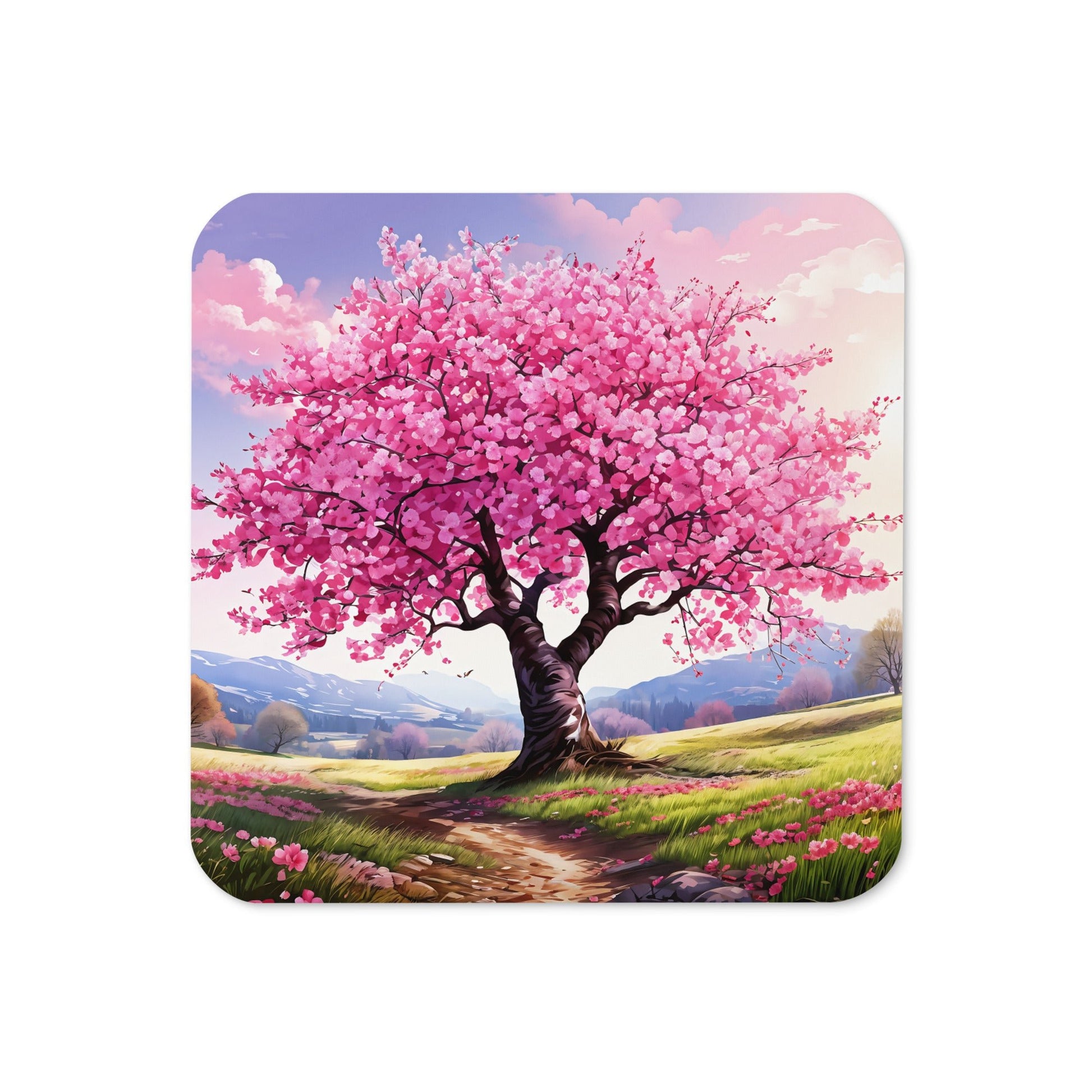 Cherry Blossom Cork-back Coaster - Coasters - Discovery Co.