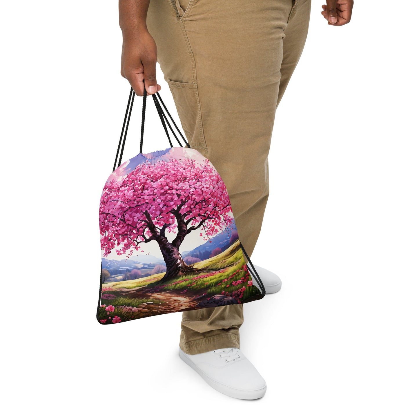 Cherry Blossom Drawstring Bag - Drawstring Bag - Discovery Co.