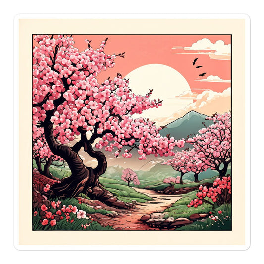 Cherry Blossom Trail Bubble-free stickers - Stickers - Discovery Co.