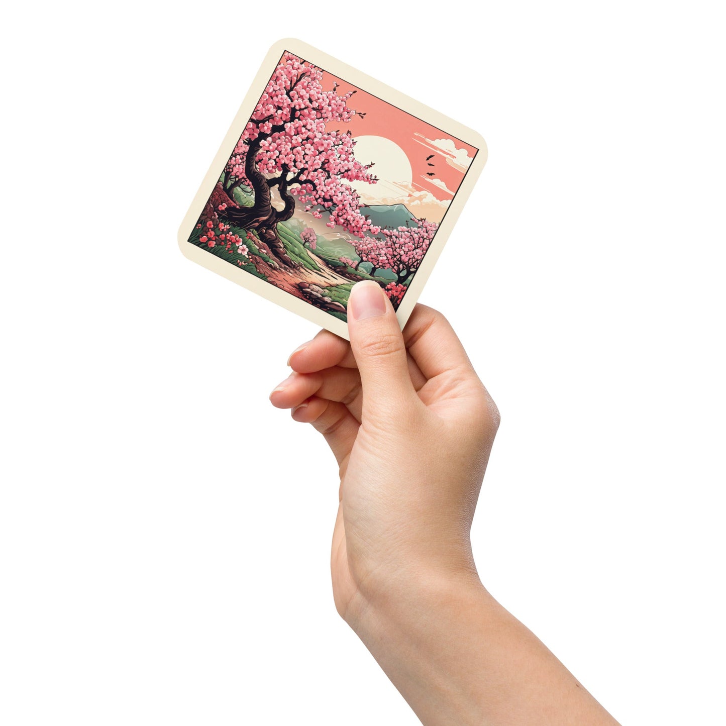 Cherry Blossom Trail Cork-back Coaster - Coasters - Discovery Co.