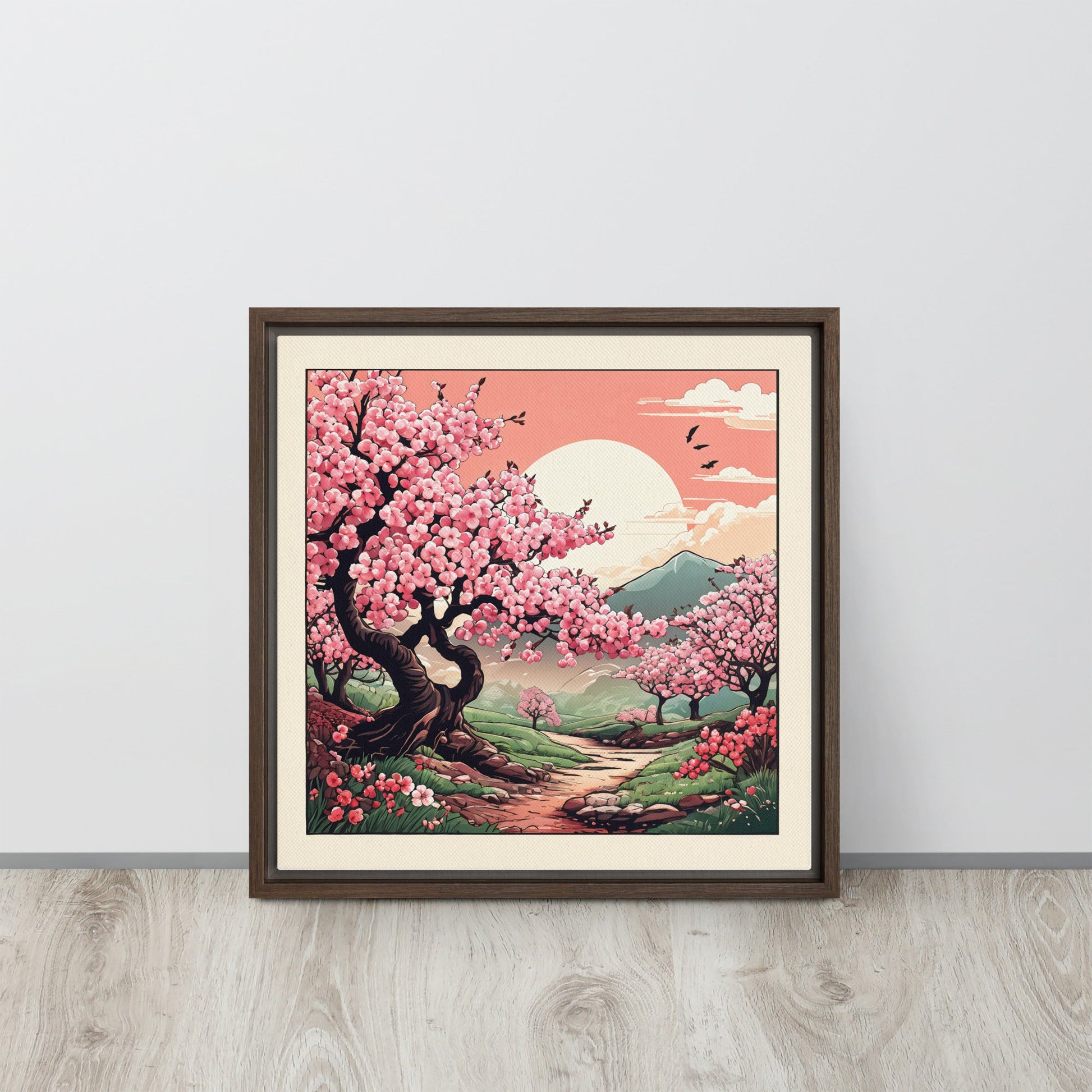 Cherry Blossom Trail Framed canvas - Canvas Prints - Discovery Co.