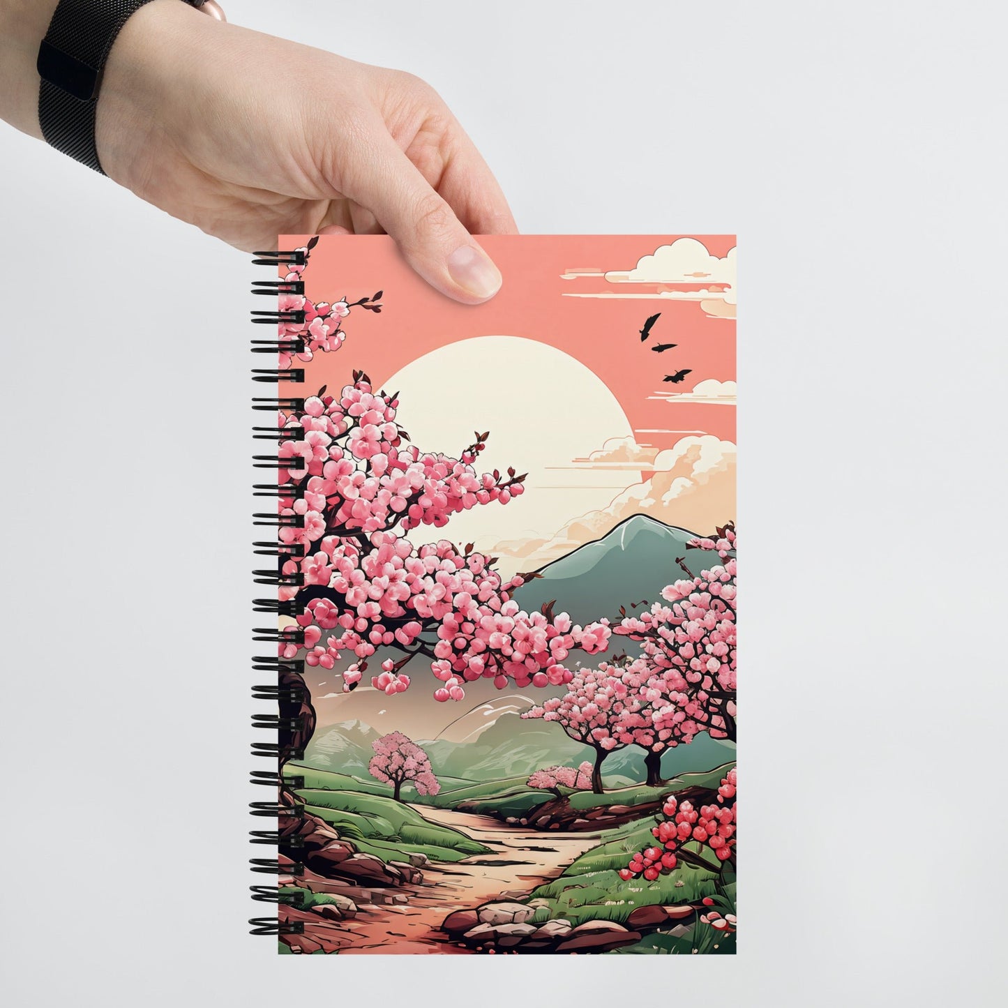 Cherry Blossom Trail Spiral notebook - Spiral Notebooks - Discovery Co.