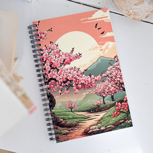 Cherry Blossom Trail Spiral notebook - Spiral Notebooks - Discovery Co.