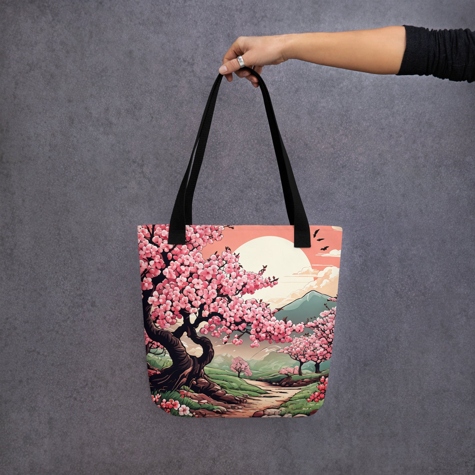 Cherry Blossom Trail Tote Bag - Tote Bags - Discovery Co.