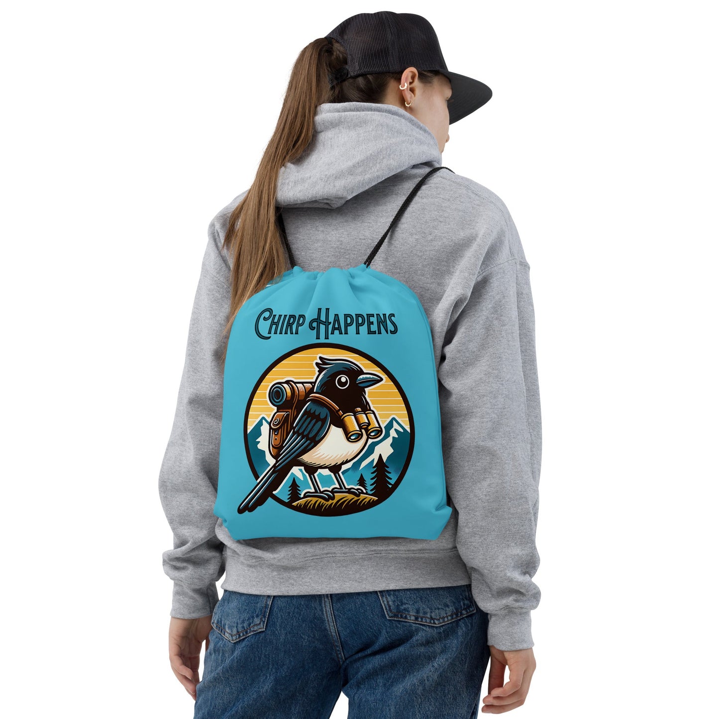 Chirp Happens Drawstring Bag - Drawstring Bag - Discovery Co.