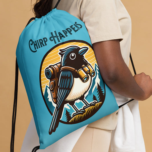 Chirp Happens Drawstring Bag - Drawstring Bag - Discovery Co.