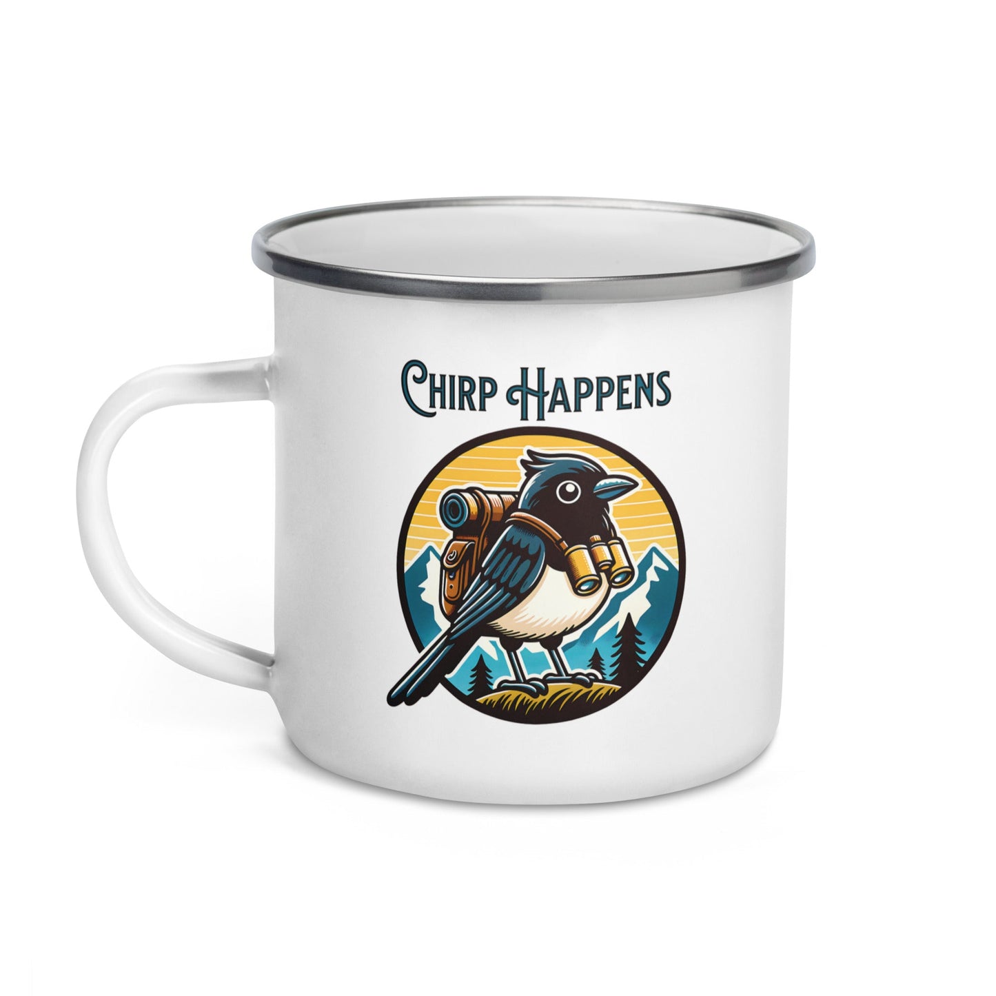 Chirp Happens Enamel Mug - Mugs - Discovery Co.