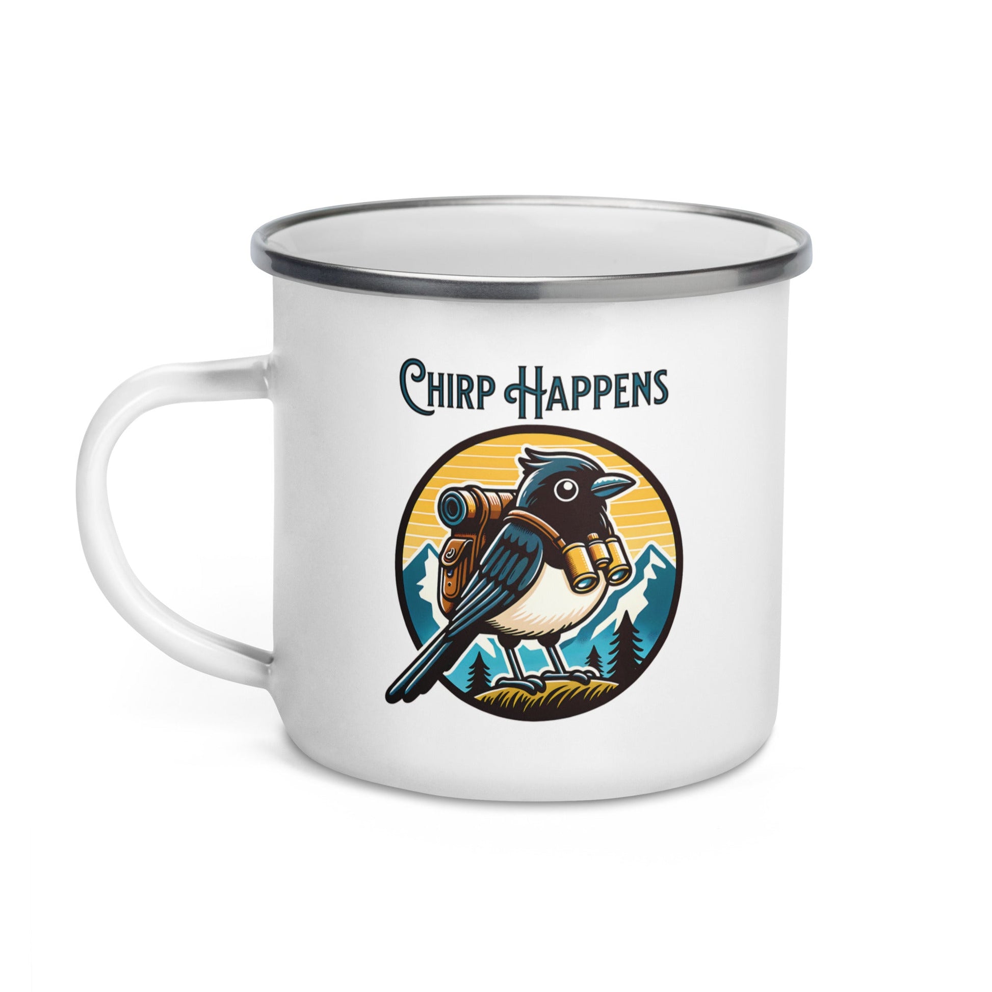 Chirp Happens Enamel Mug - Mugs - Discovery Co.