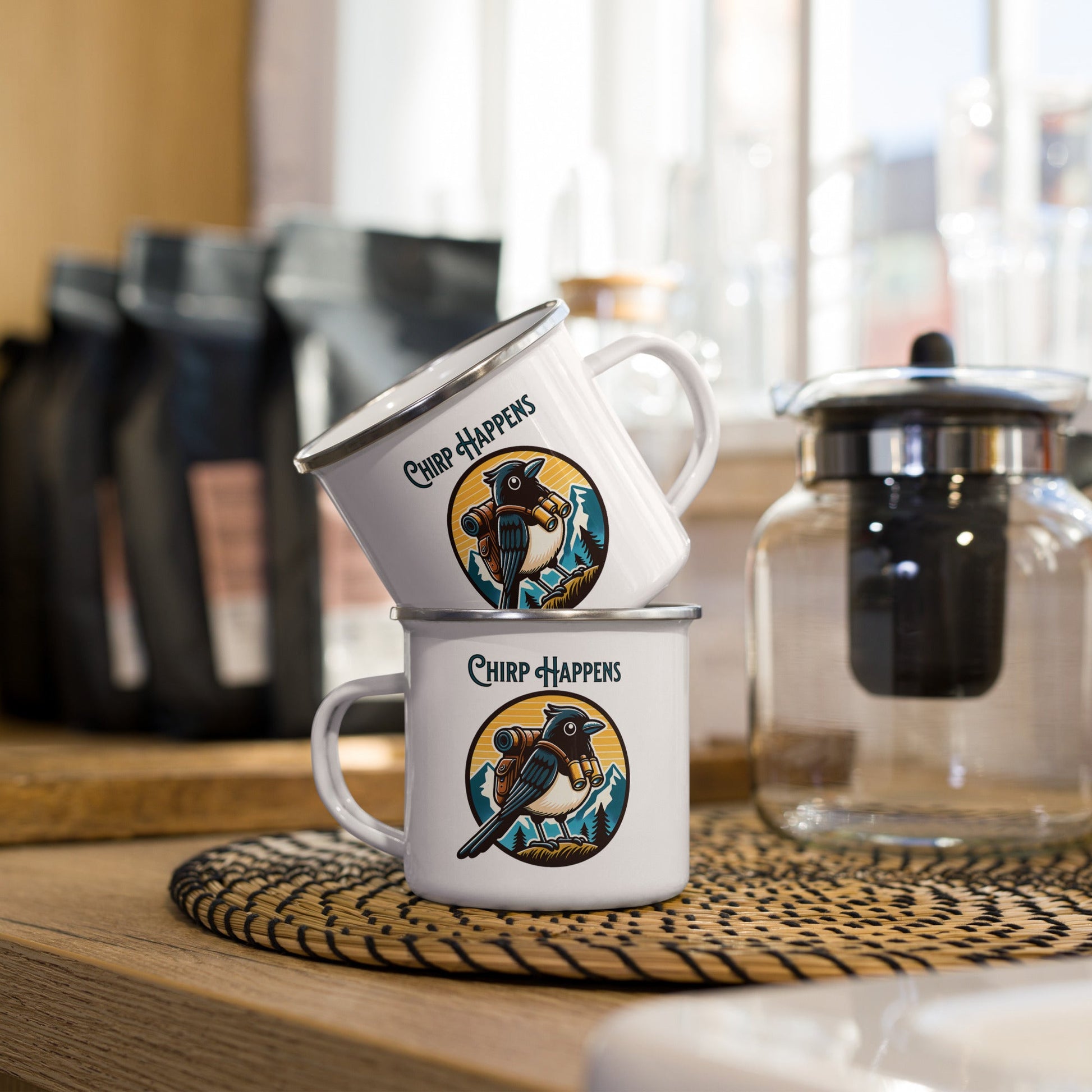 Chirp Happens Enamel Mug - Mugs - Discovery Co.