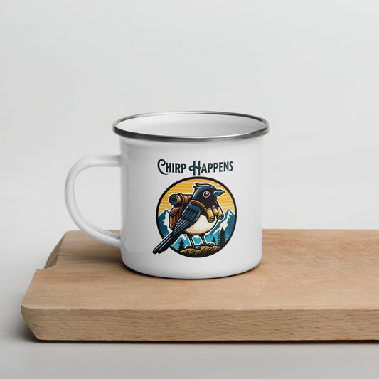 Chirp Happens Enamel Mug - Mugs - Discovery Co.